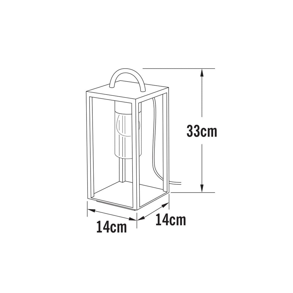Konstsmide Bologna Outdoor LED Floor Lantern - Matt Black