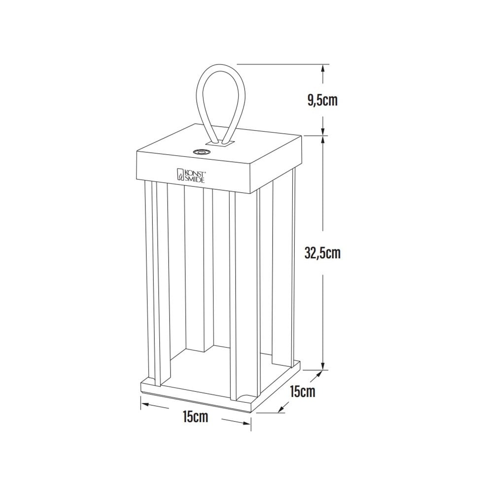 Konstsmide Cannes Outdoor Lantern With USB - Rust