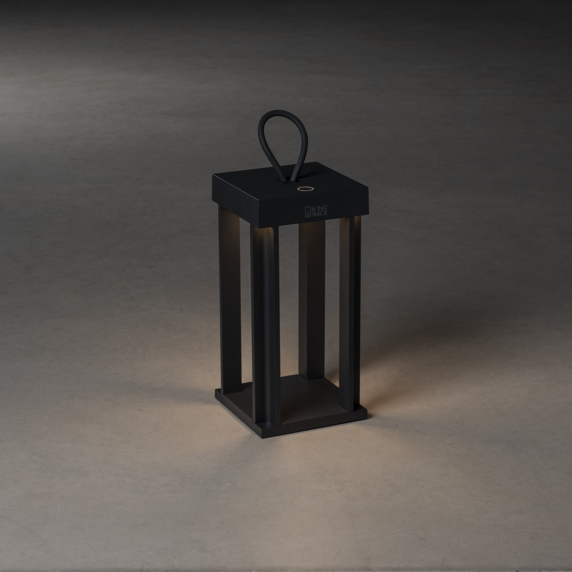 Konstsmide Cannes Outdoor Lantern With USB - Matt Black