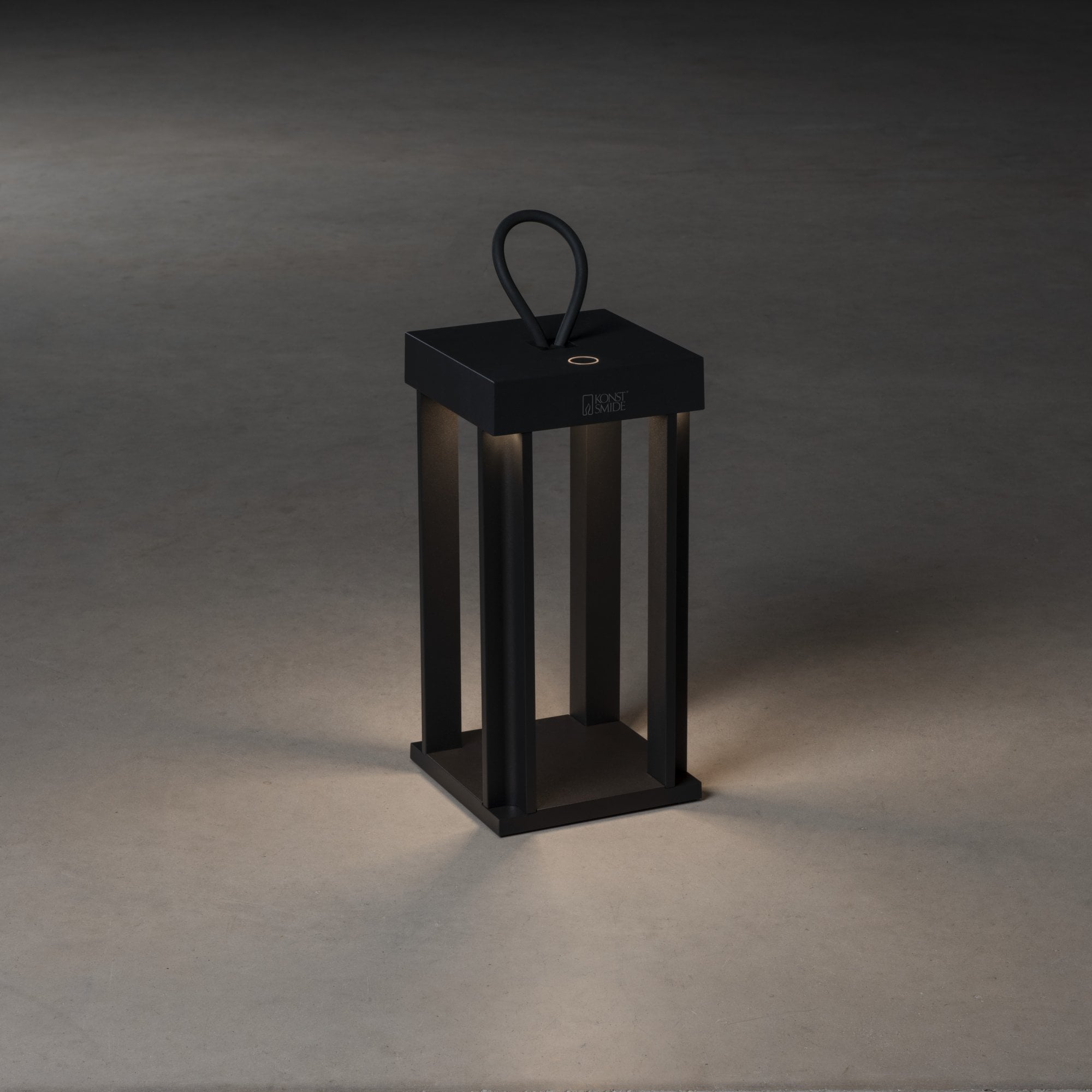 Konstsmide Cannes Outdoor Lantern With USB - Matt Black