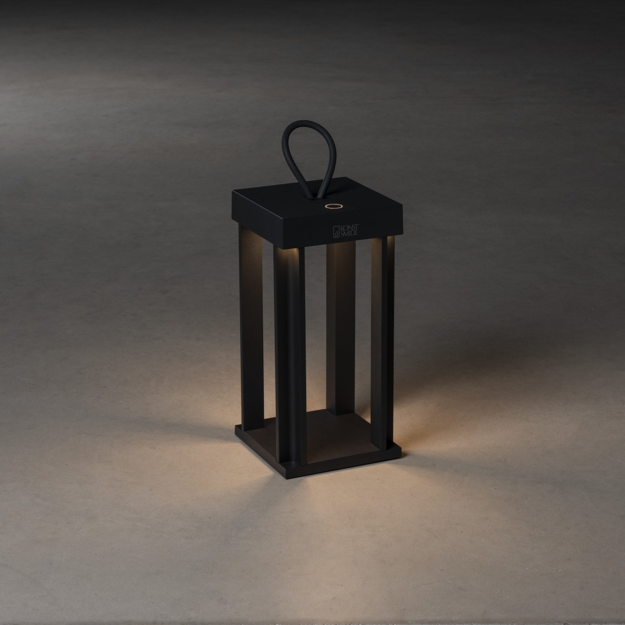 Konstsmide Cannes Outdoor Lantern With USB - Matt Black