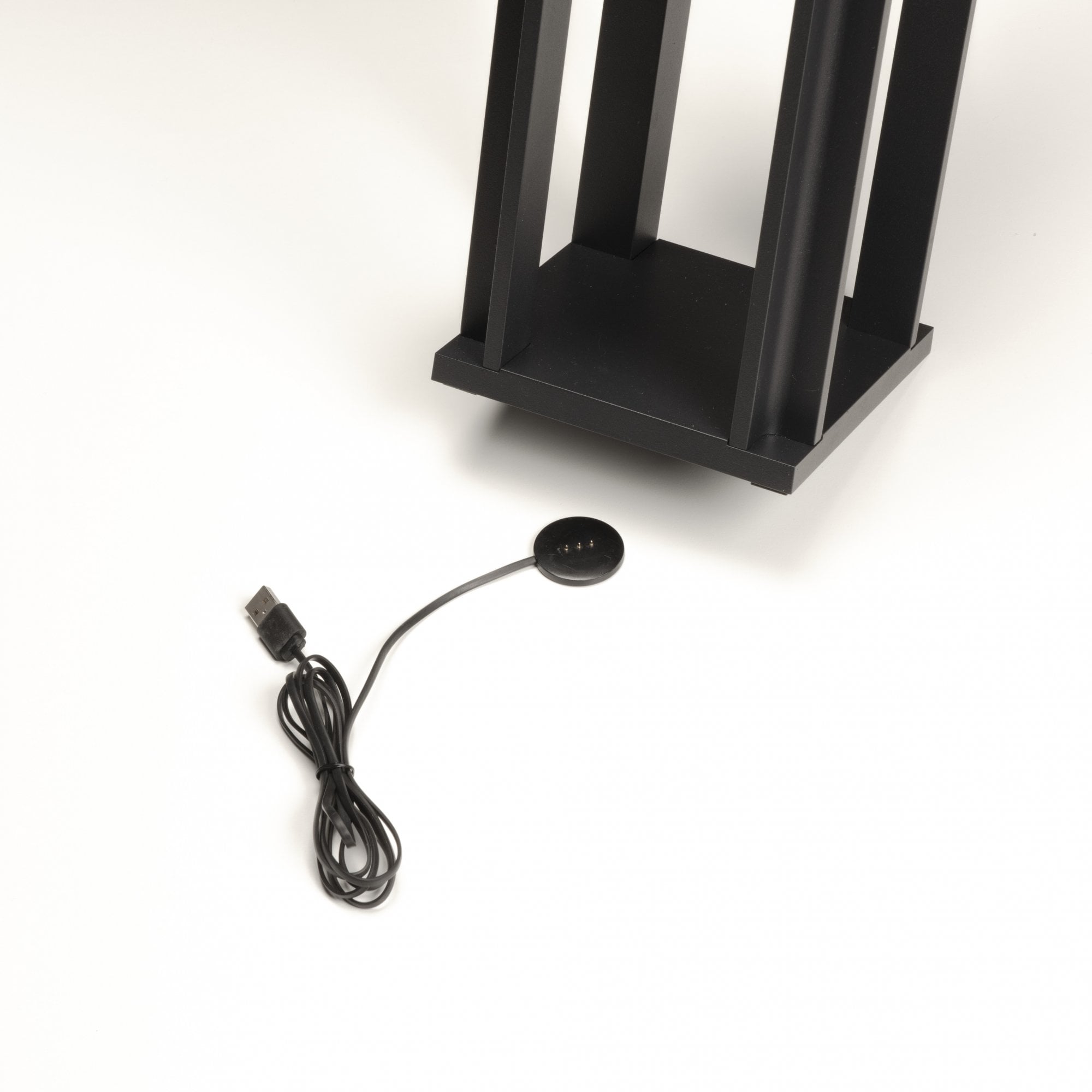 Konstsmide Cannes Outdoor Lantern With USB - Matt Black