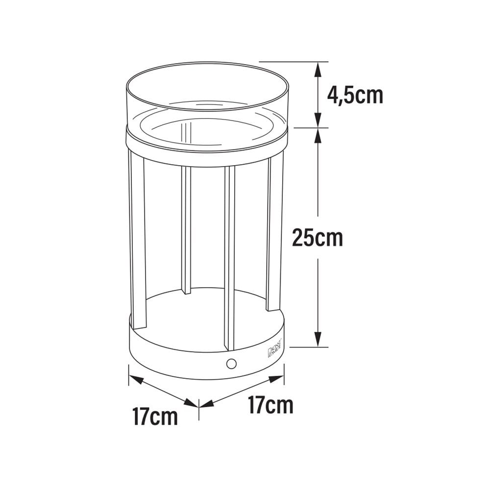 Konstsmide Chieti Outdoor Lantern with USB - Matt Grey
