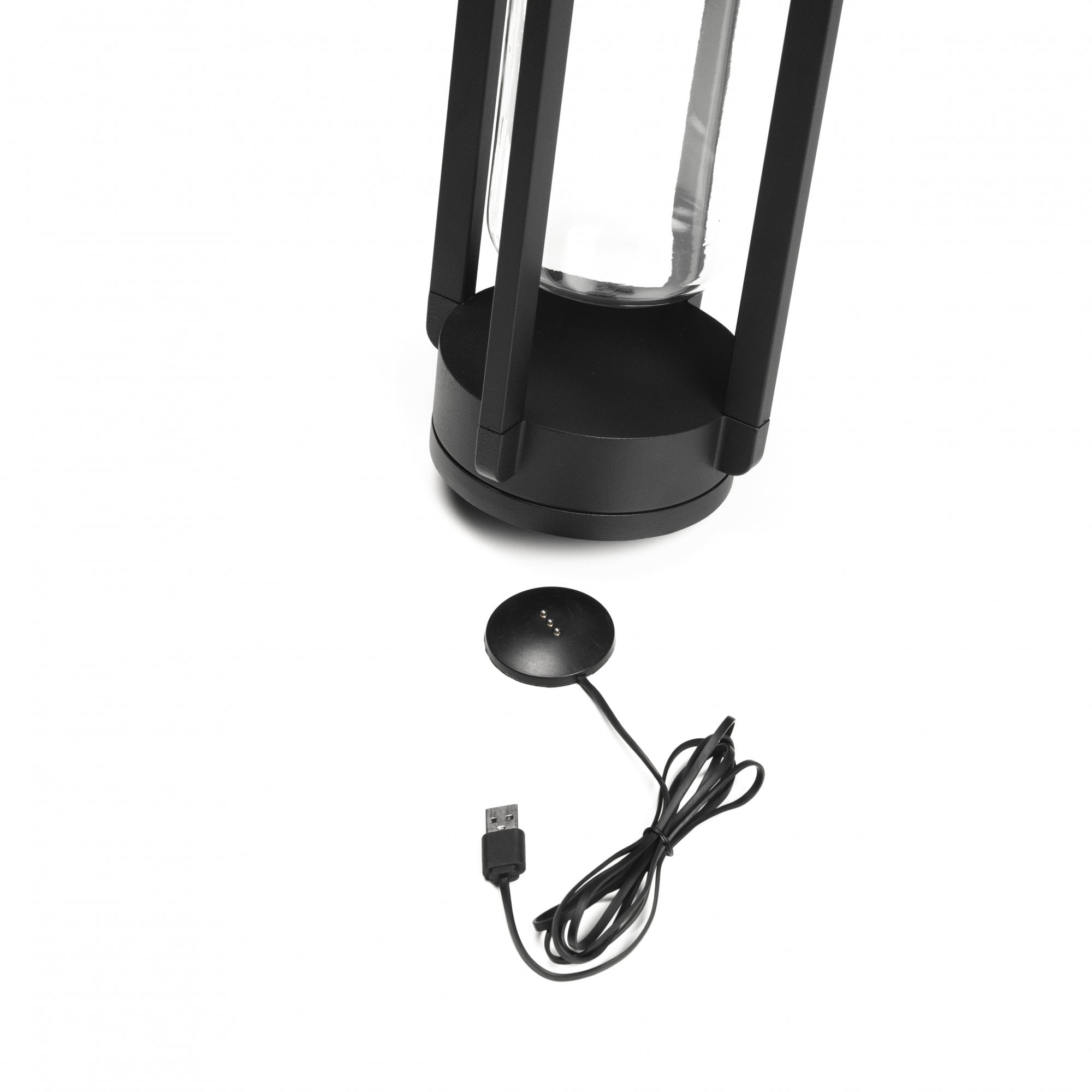 Konstsmide Otranto Outdoor Lantern with USB - Matt Black