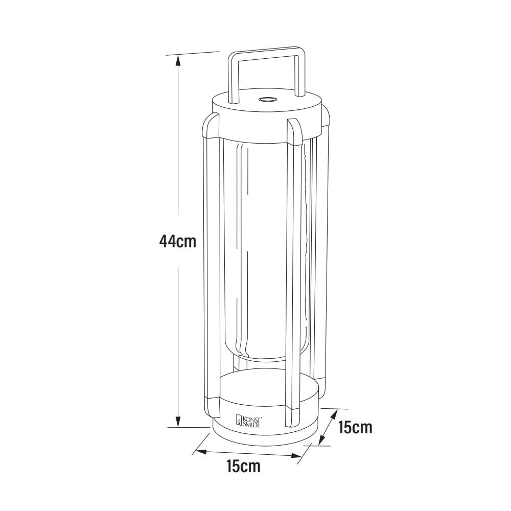 Konstsmide Otranto Outdoor Lantern with USB - Matt Black