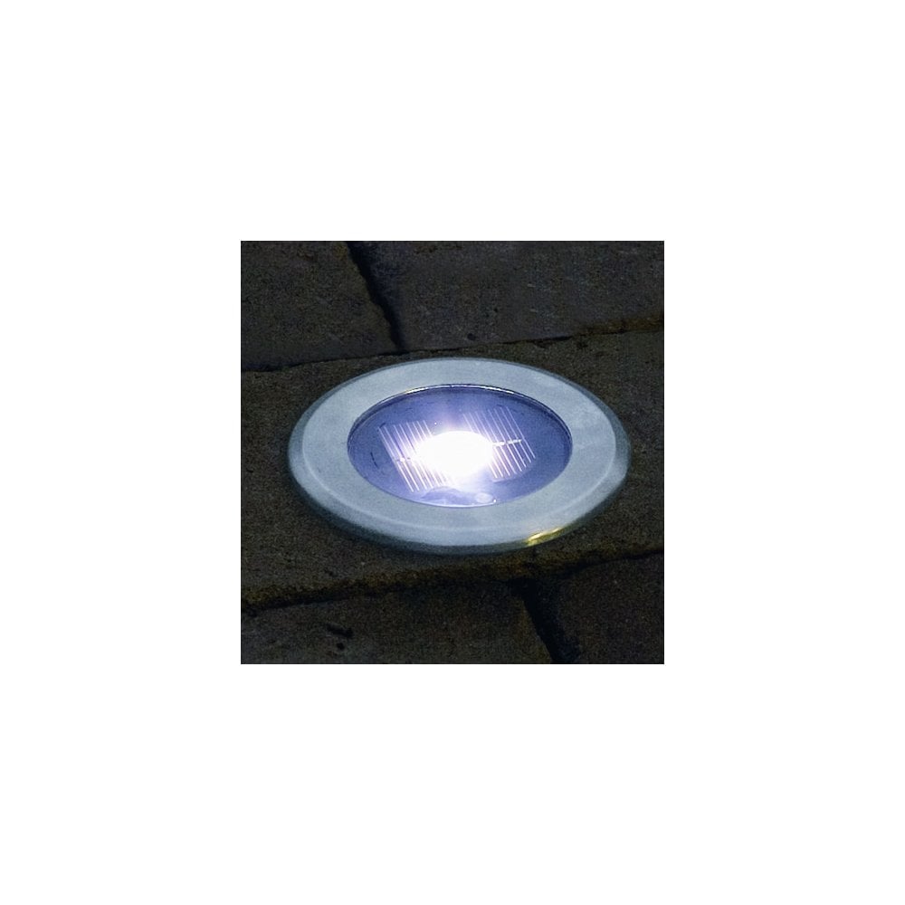 Konstsmide Single LED Solar Ground Spot - Stainless Steel