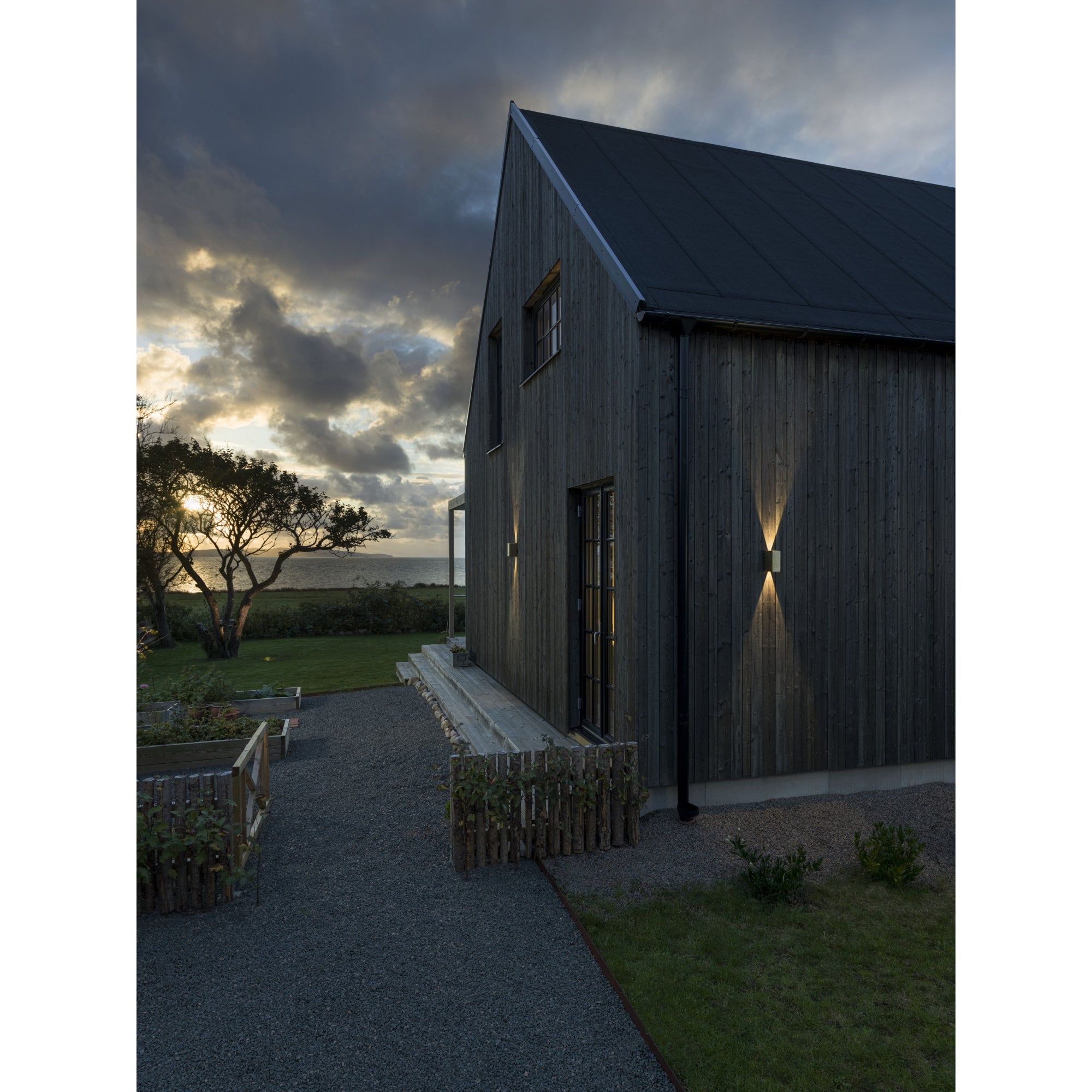 Konstsmide Cremona Rectangular LED Up/Down Wall Light - Brass