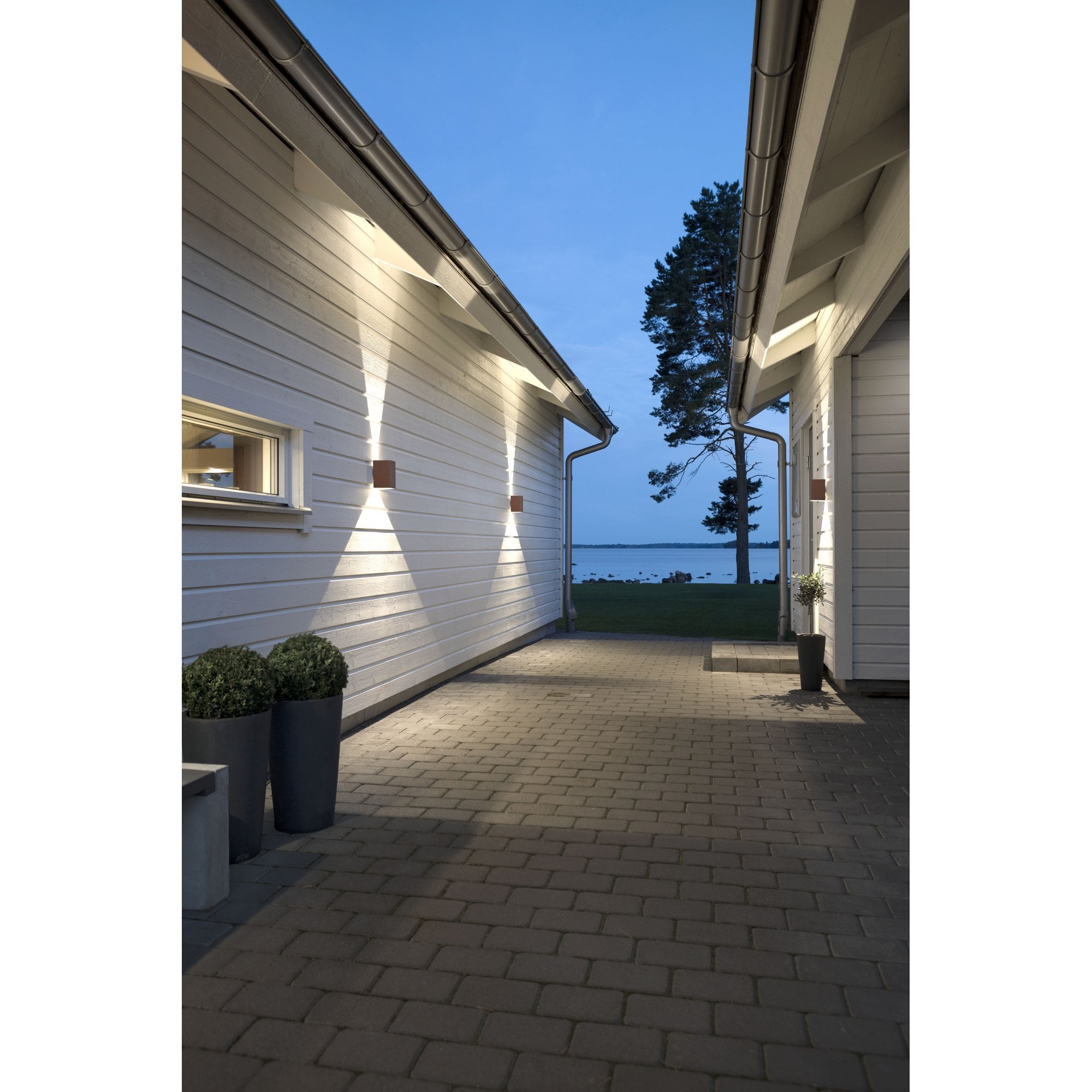 Konstsmide Cremona Rectangular LED Up/Down Wall Light - Rust