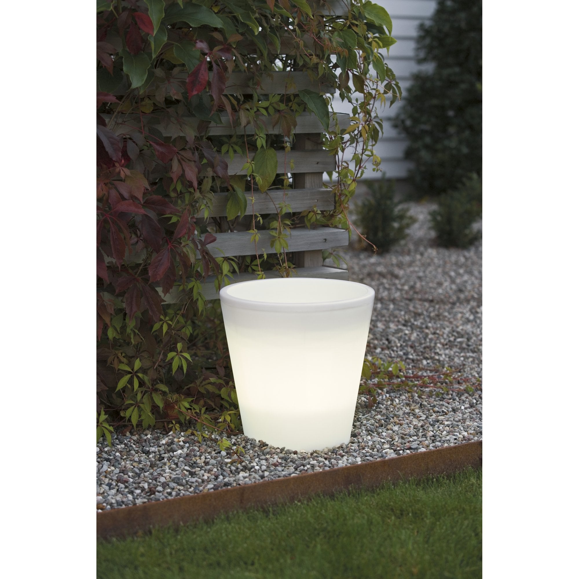 Konstsmide Assisi Small Plant Pot LED Table Light - White