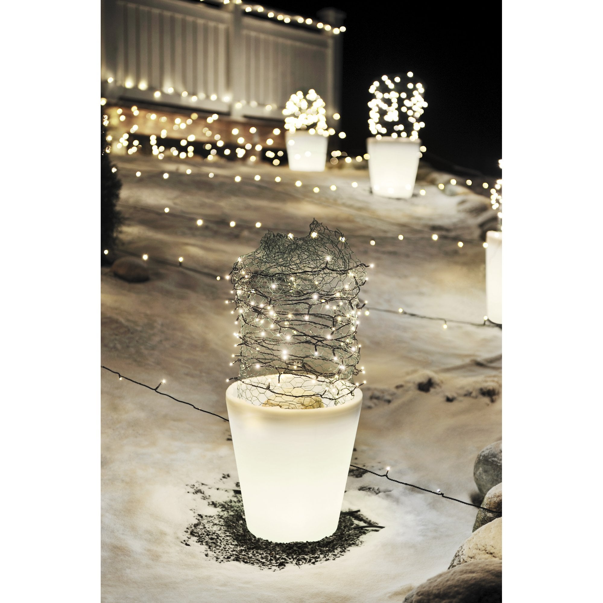 Konstsmide Assisi Small Plant Pot LED Table Light - White