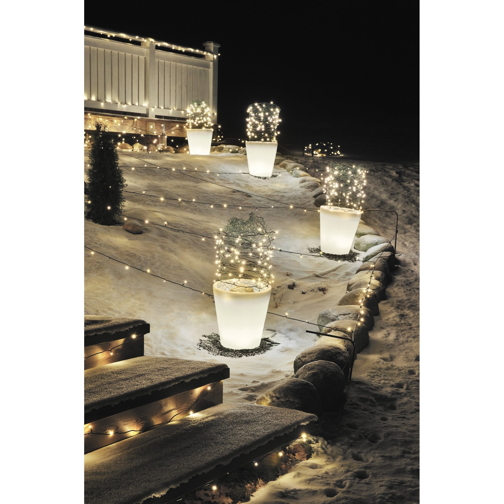 Konstsmide Assisi Small Plant Pot LED Table Light - White