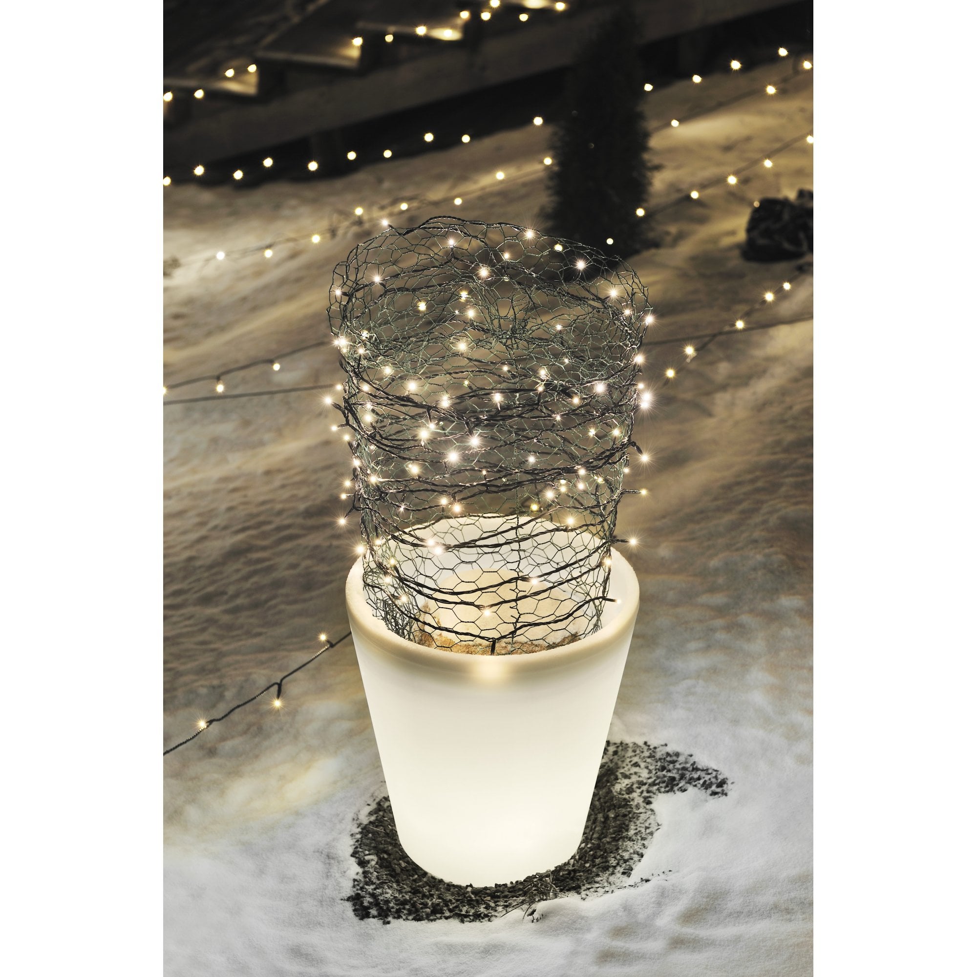 Konstsmide Assisi Small Plant Pot LED Table Light - White