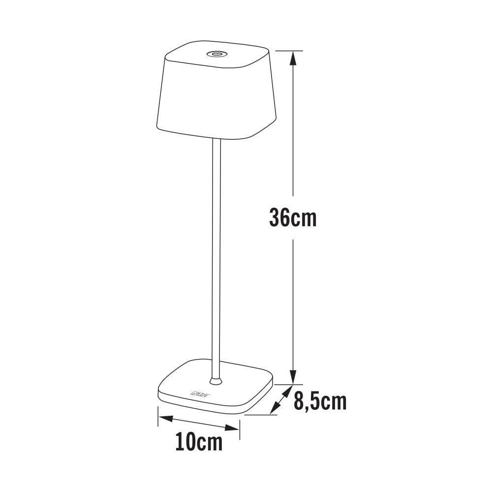 Konstsmide Capri LED Table Lamp with USB - Matt Green Grey