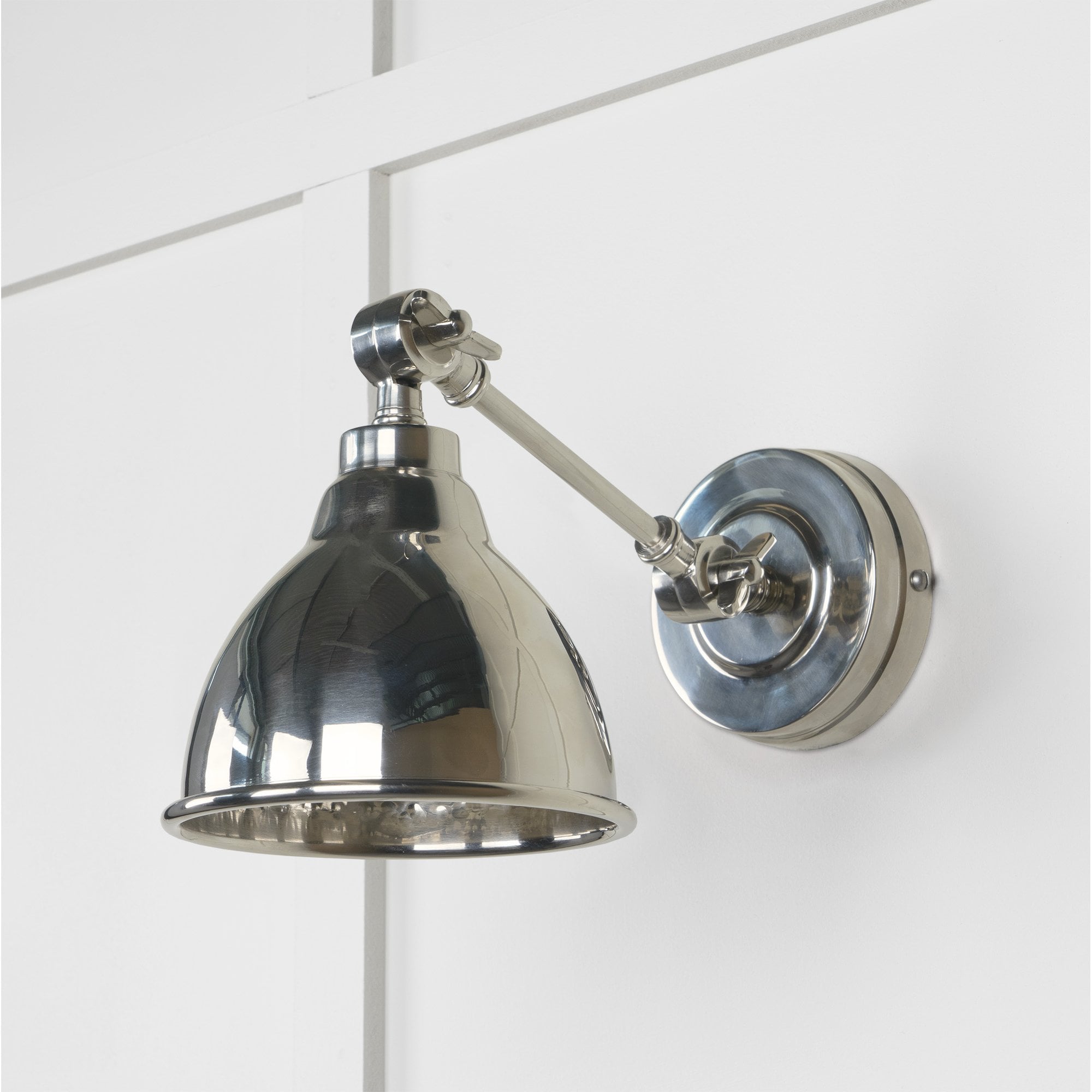 From The Anvil Hammered Nickel Brindley Wall Light