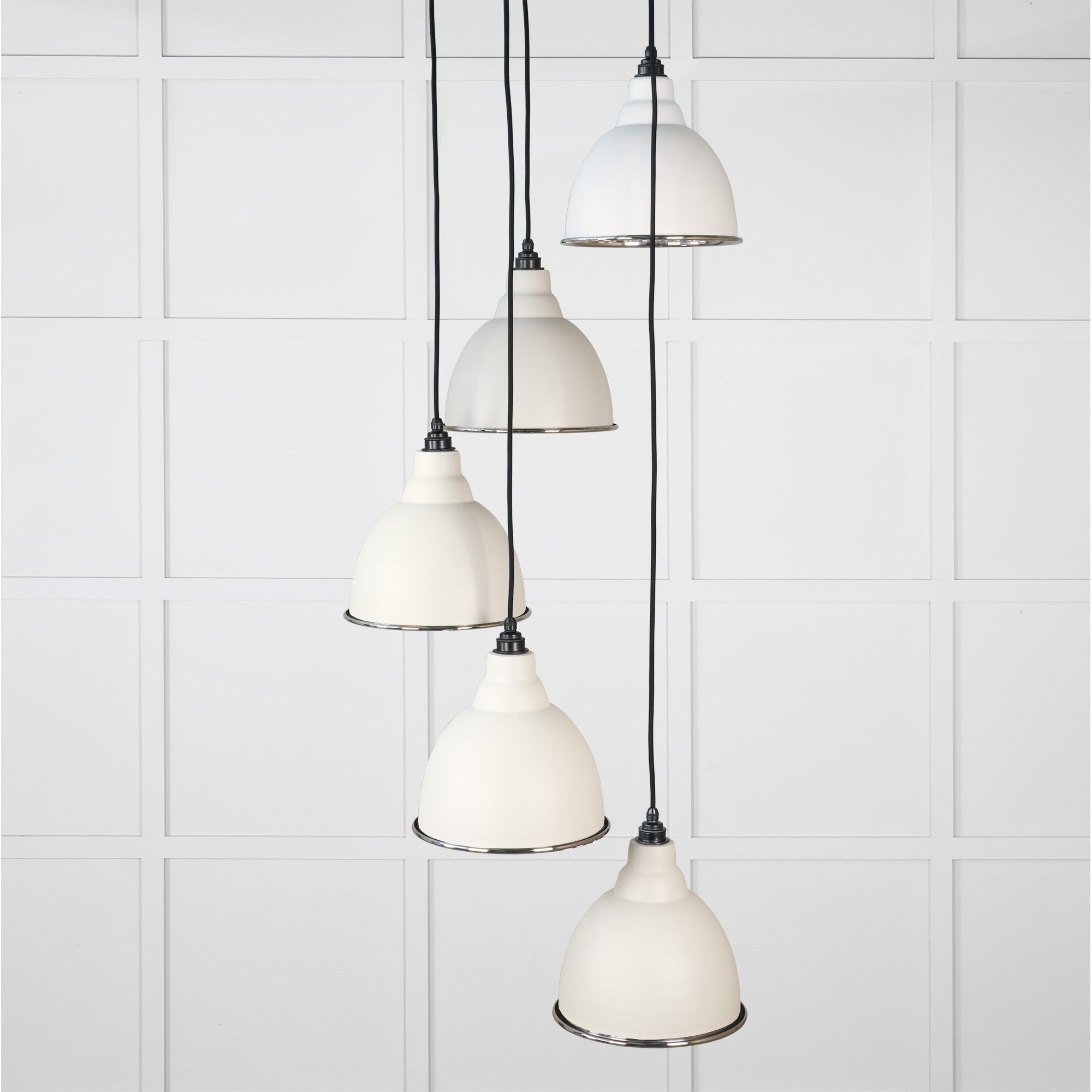 From The Anvil Hammered Nickel Brindley Cluster Pendant - Teasel (Off White/Cream)