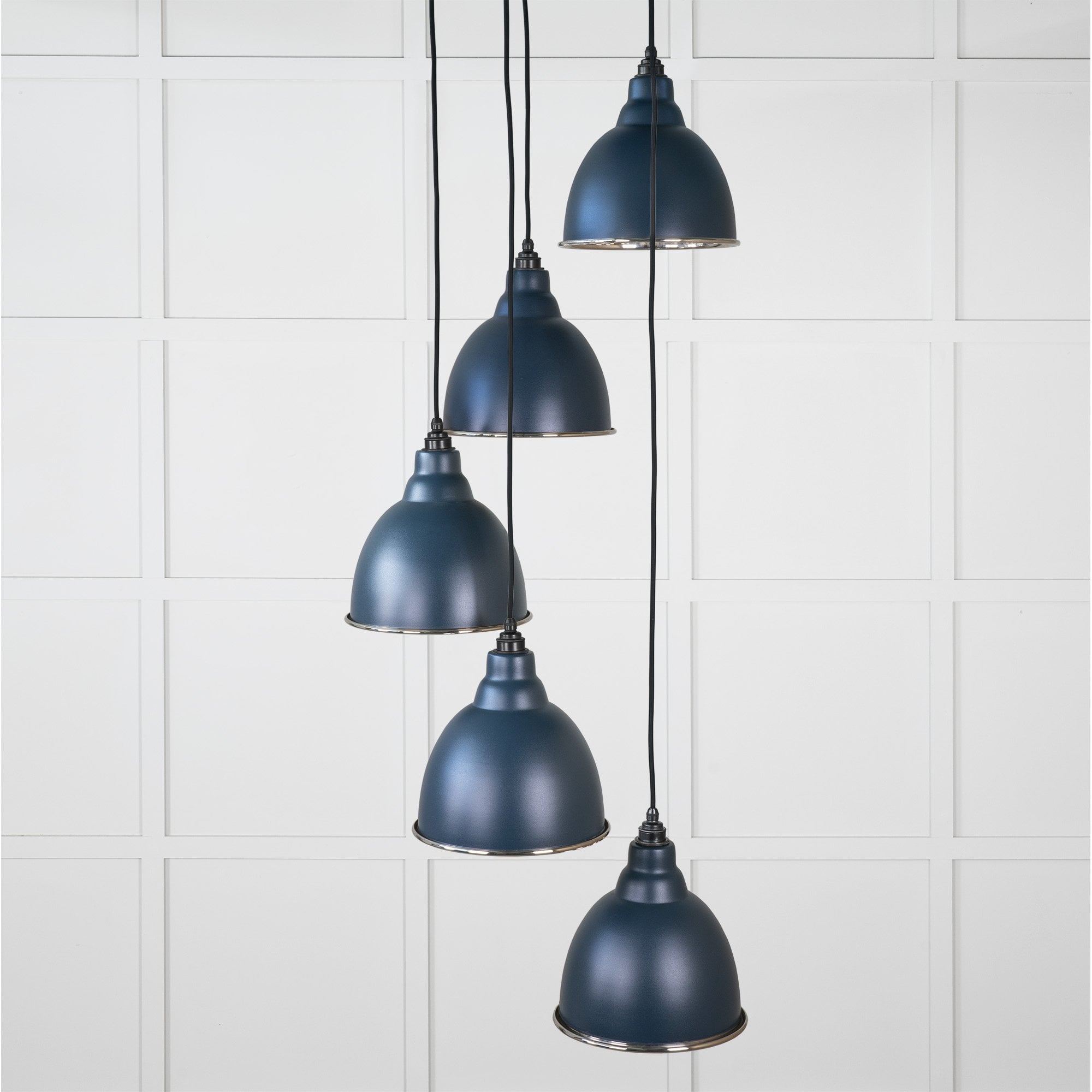 From The Anvil Hammered Nickel Brindley Cluster Pendant - Dusk (Dark Blue/Grey)