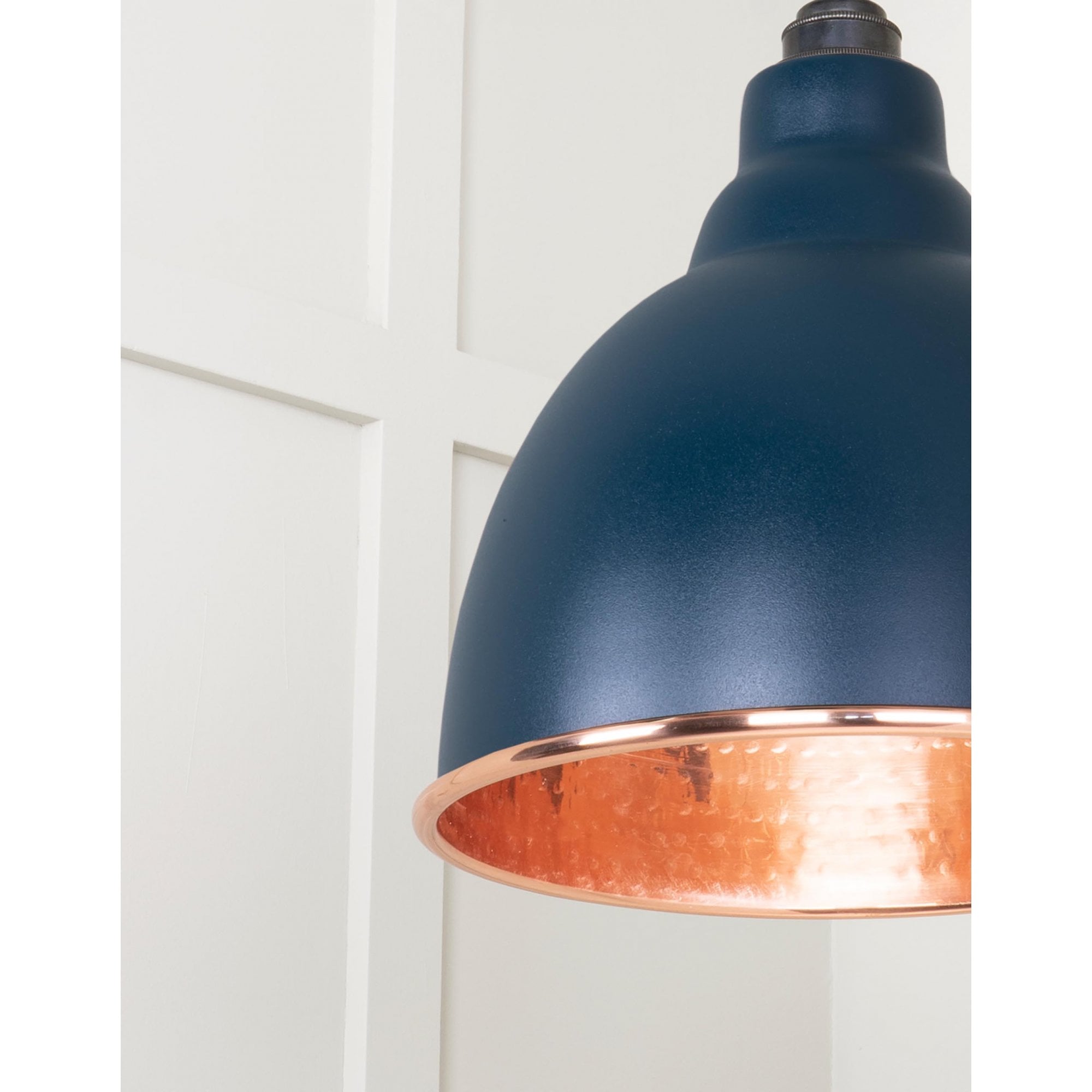 From The Anvil Hammered Copper Brindley Cluster Pendant - Dusk (Dark Blue/Grey)
