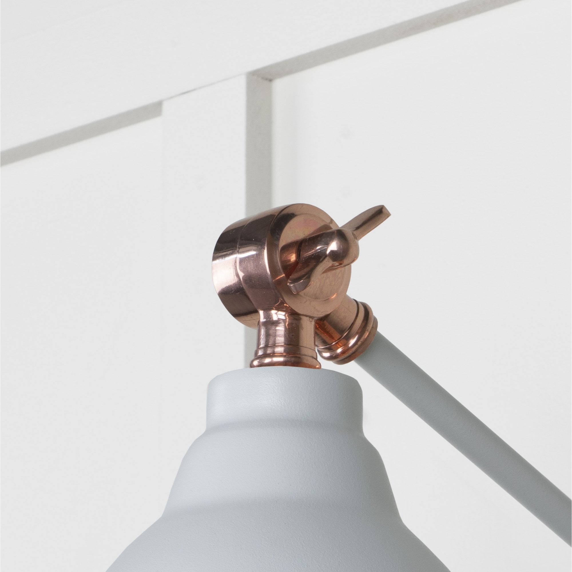 From The Anvil Smooth Copper Brindley Wall Light - Birch (Pale Grey)