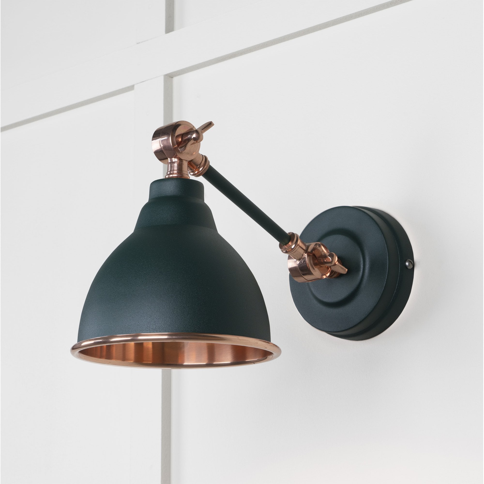From The Anvil Smooth Copper Brindley Wall Light - Dingle (Rich Green)