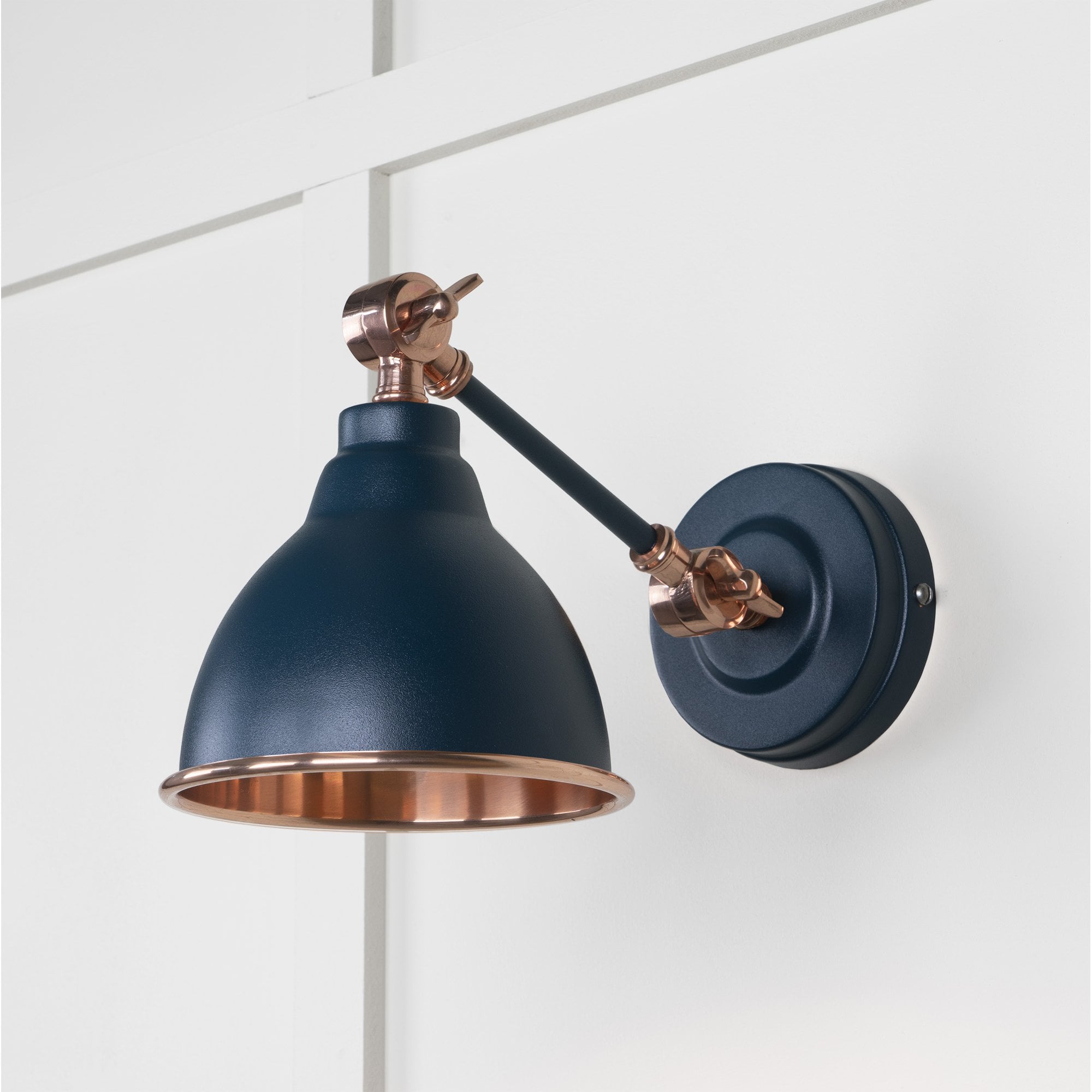 From The Anvil Smooth Copper Brindley Wall Light - Dusk (Dark Blue/Grey)