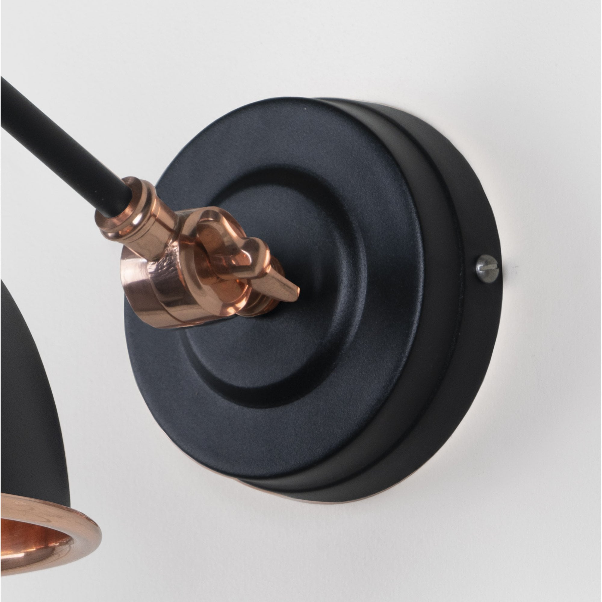 From The Anvil Smooth Copper Brindley Wall Light - Elan Black
