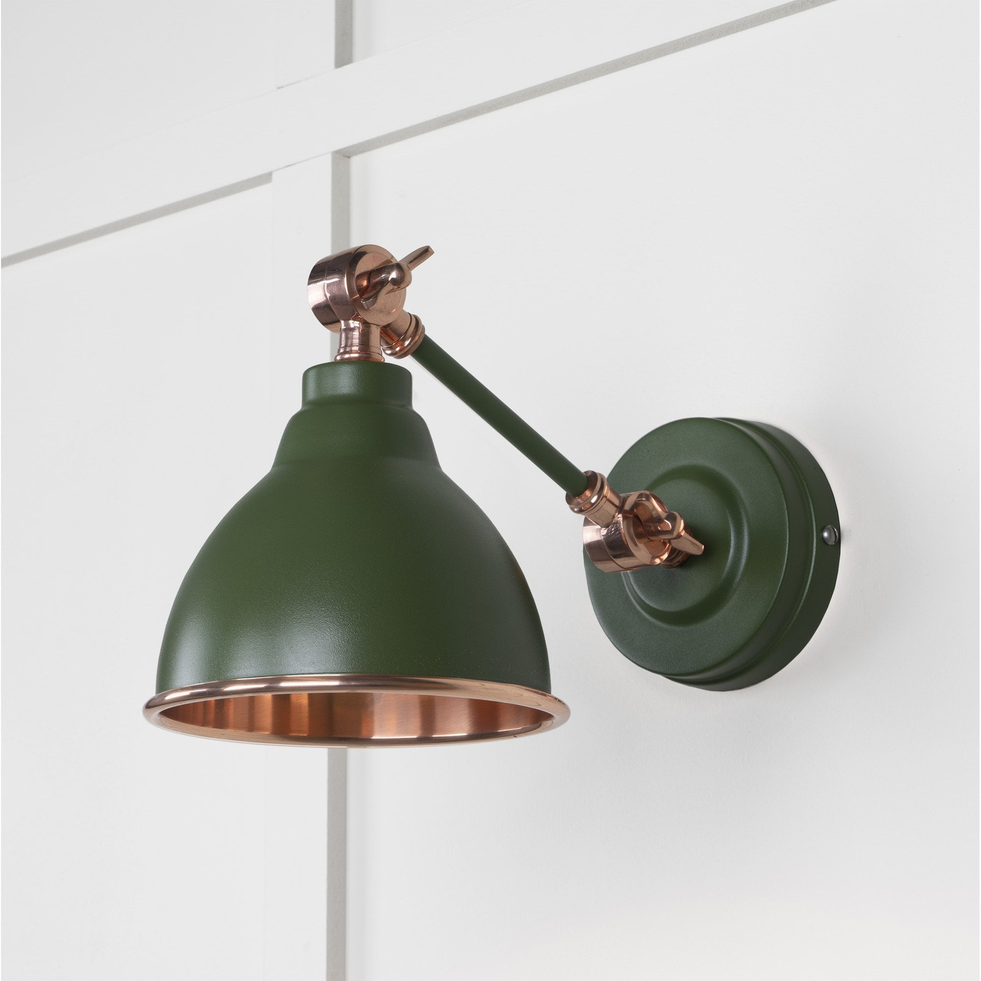 From The Anvil Smooth Copper Brindley Wall Light - Heath (Earthy Green)