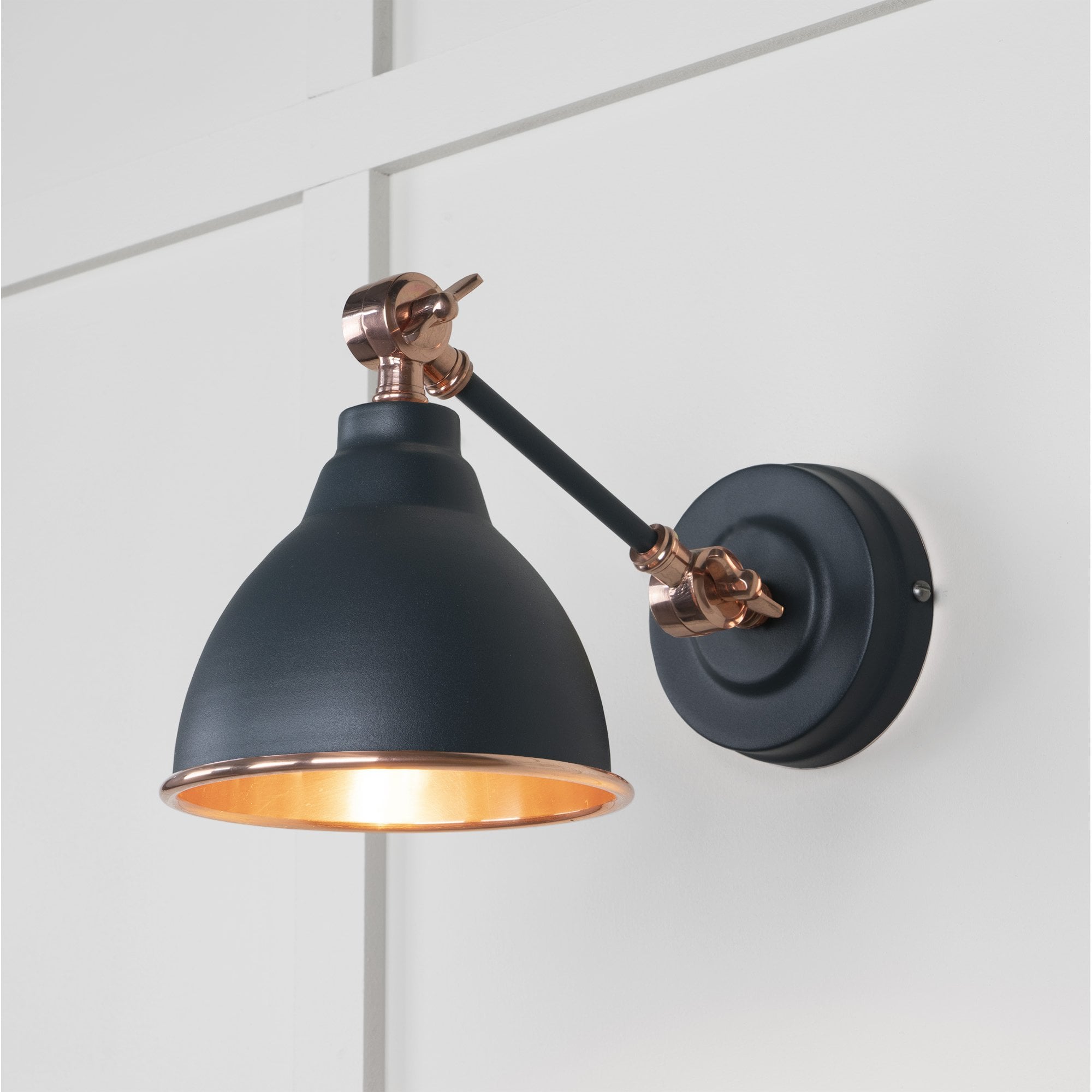 From The Anvil Smooth Copper Brindley Wall Light - Soot (Dark Grey)