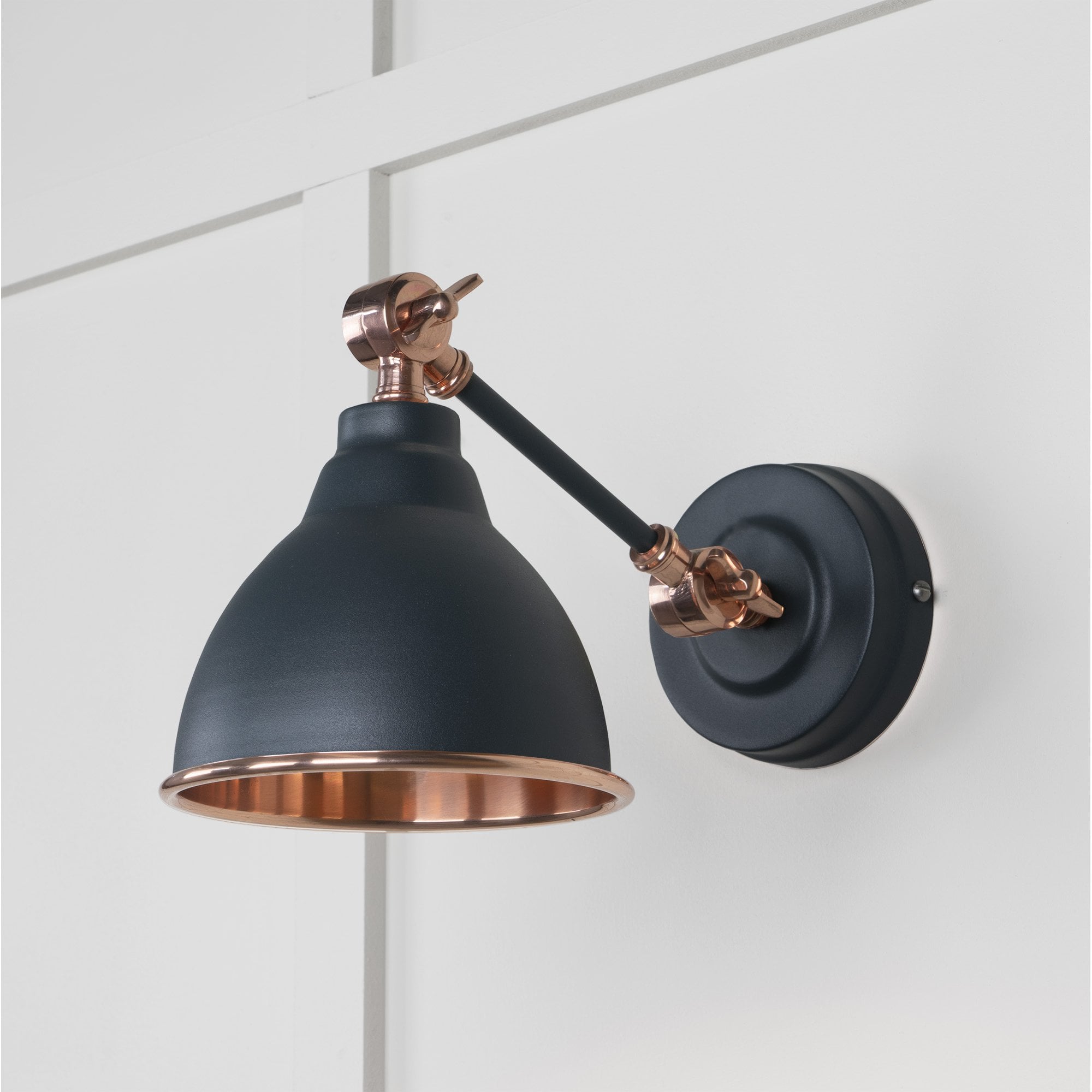 From The Anvil Smooth Copper Brindley Wall Light - Soot (Dark Grey)