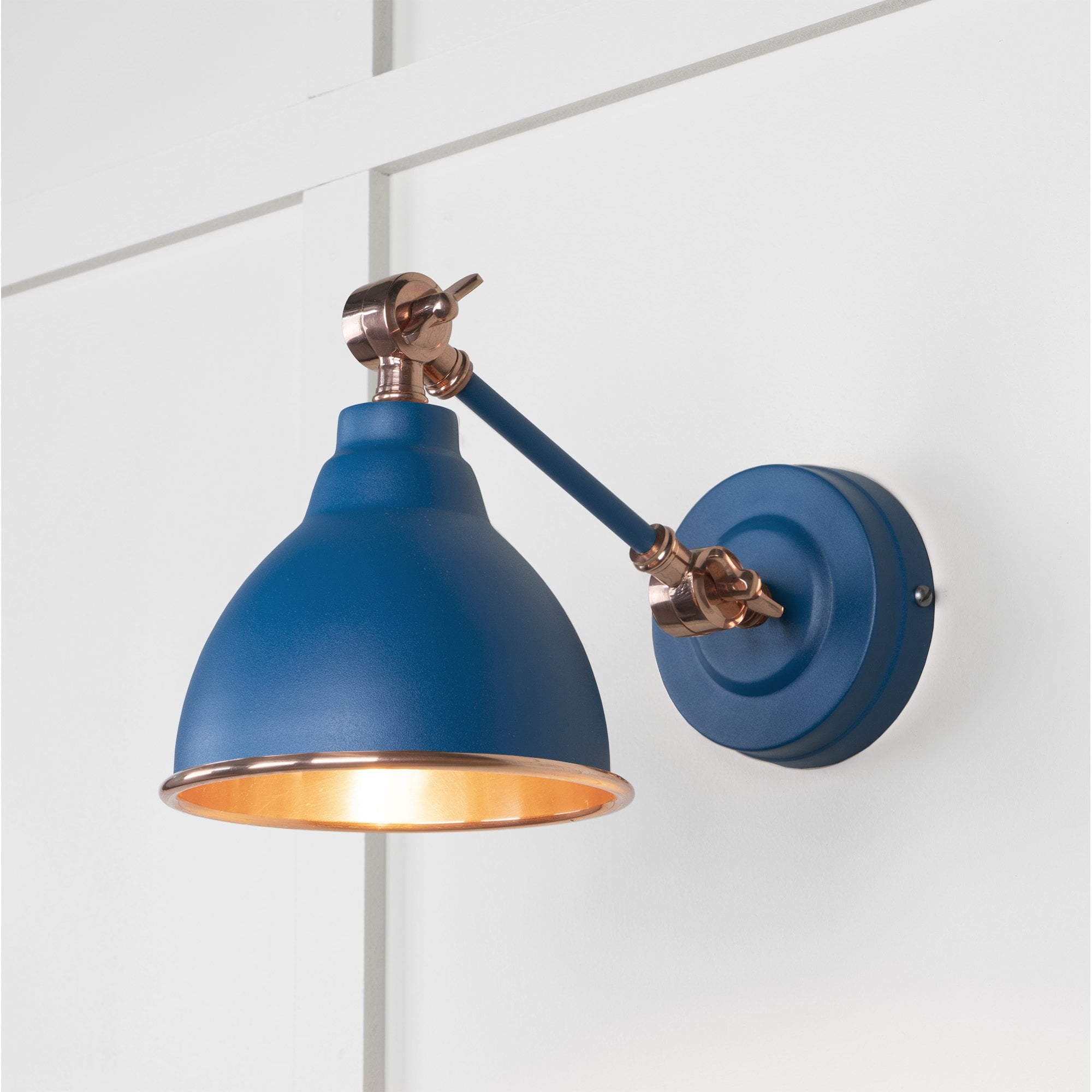 From The Anvil Smooth Copper Brindley Wall Light - Upstream (Blue)