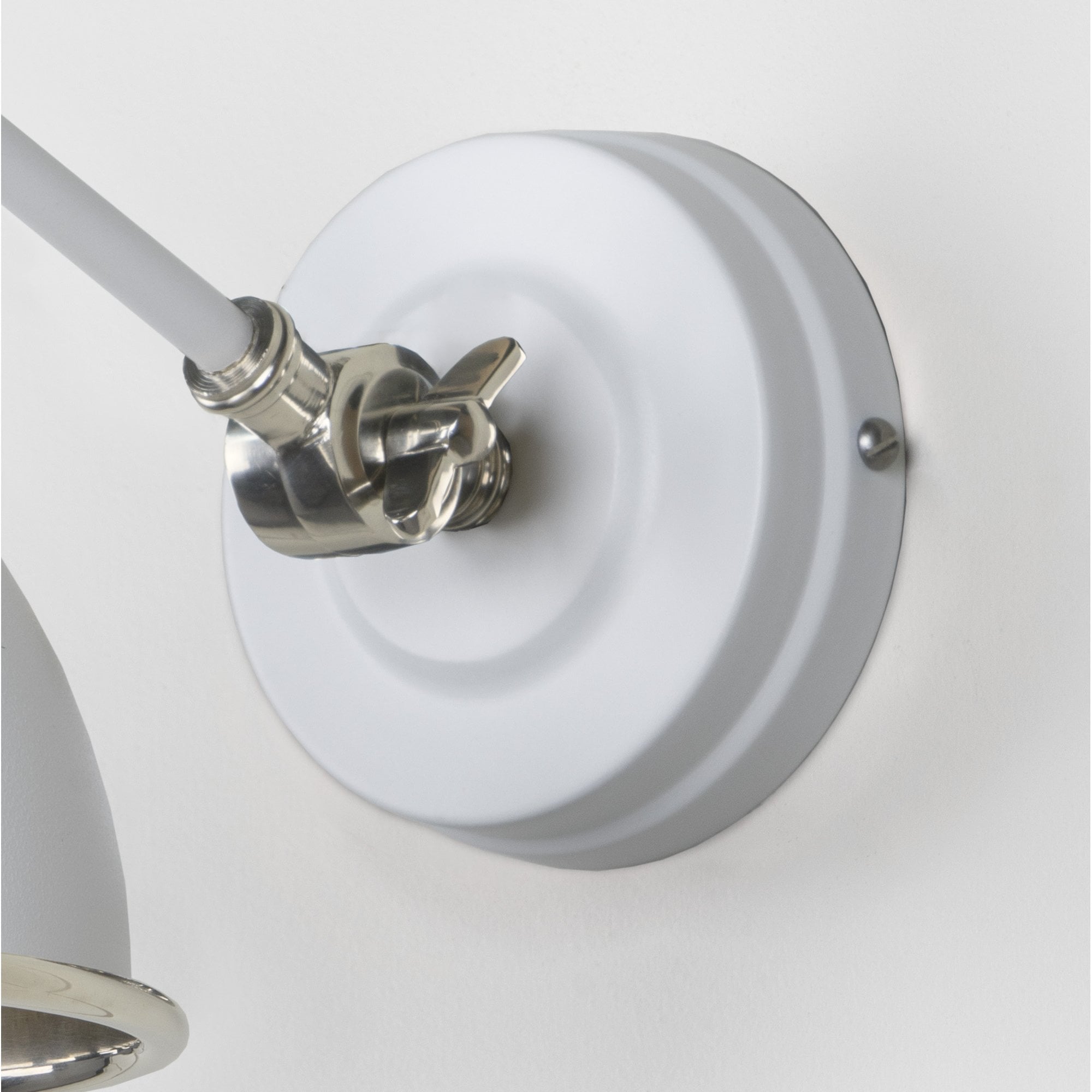 From The Anvil Smooth Nickel Brindley Wall Light - Flock (Matt White)