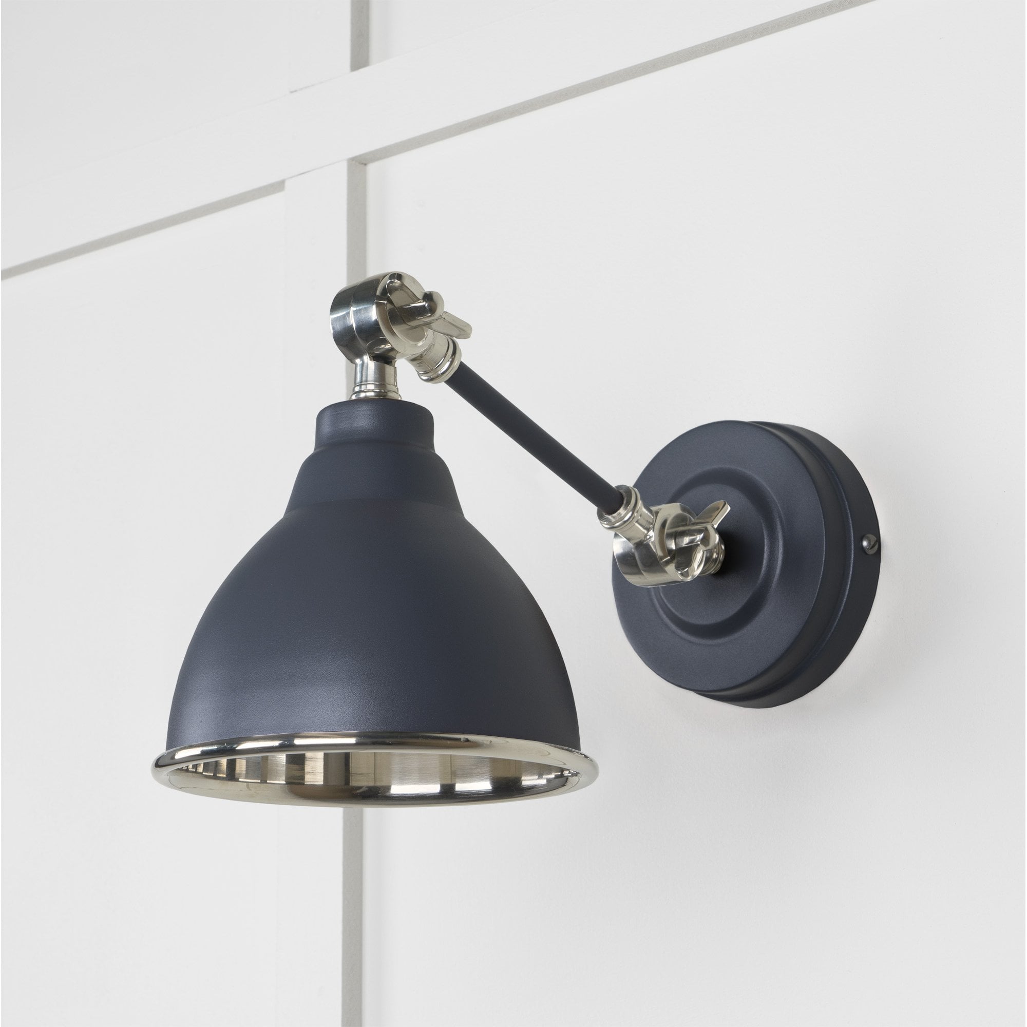 From The Anvil Smooth Nickel Brindley Wall Light - Slate (Mid Grey)