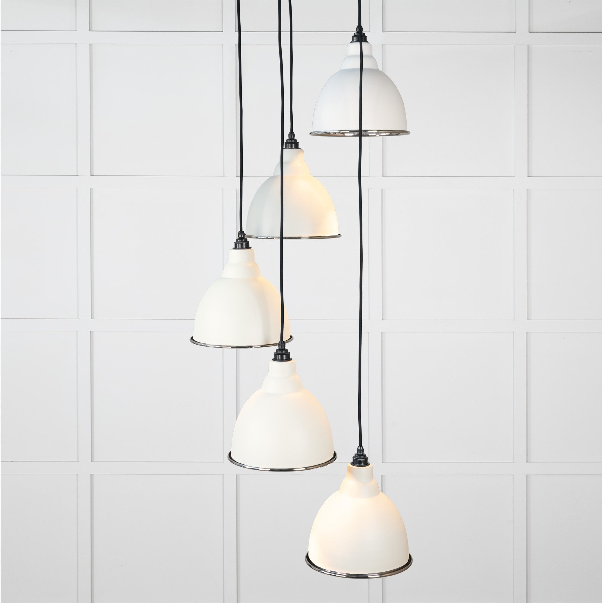 From The Anvil Smooth Nickel Brindley Cluster Pendant - Teasel (Off White/Cream)