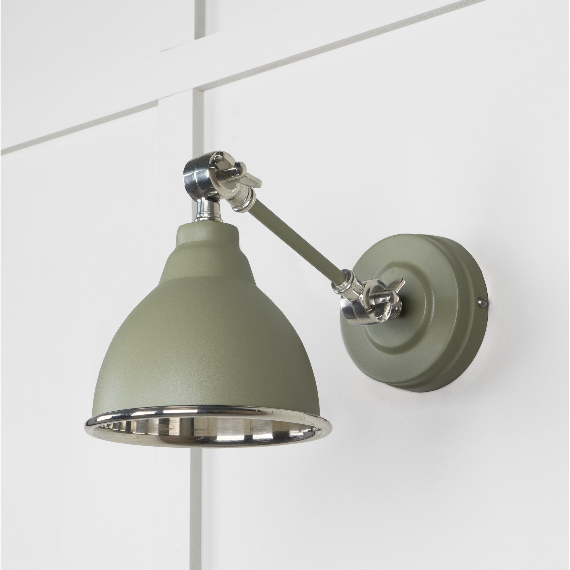 From The Anvil Smooth Nickel Brindley Wall Light - Tump (Pale Green)
