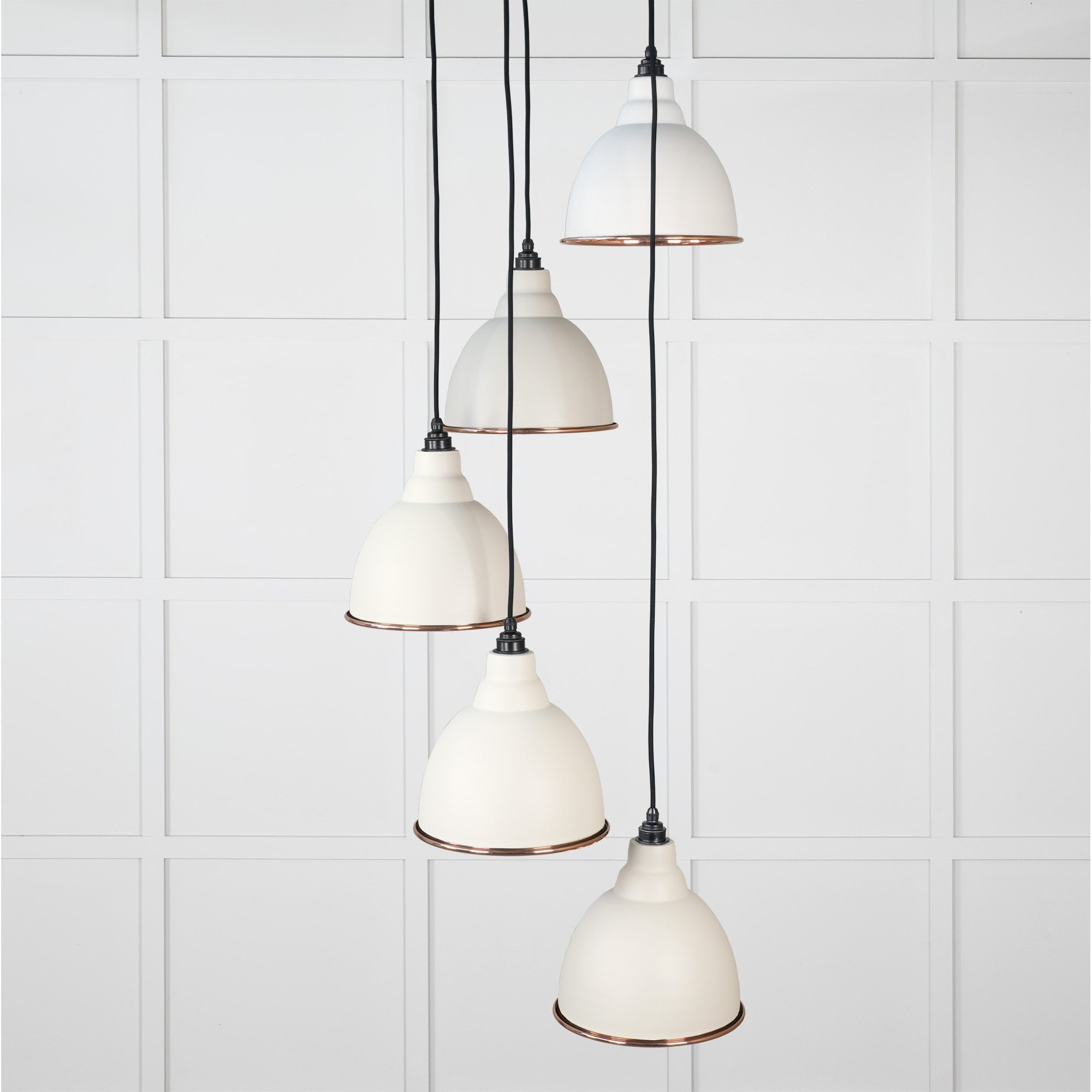 From The Anvil Smooth Copper Brindley Cluster Pendant - Teasel (Off White/Cream)