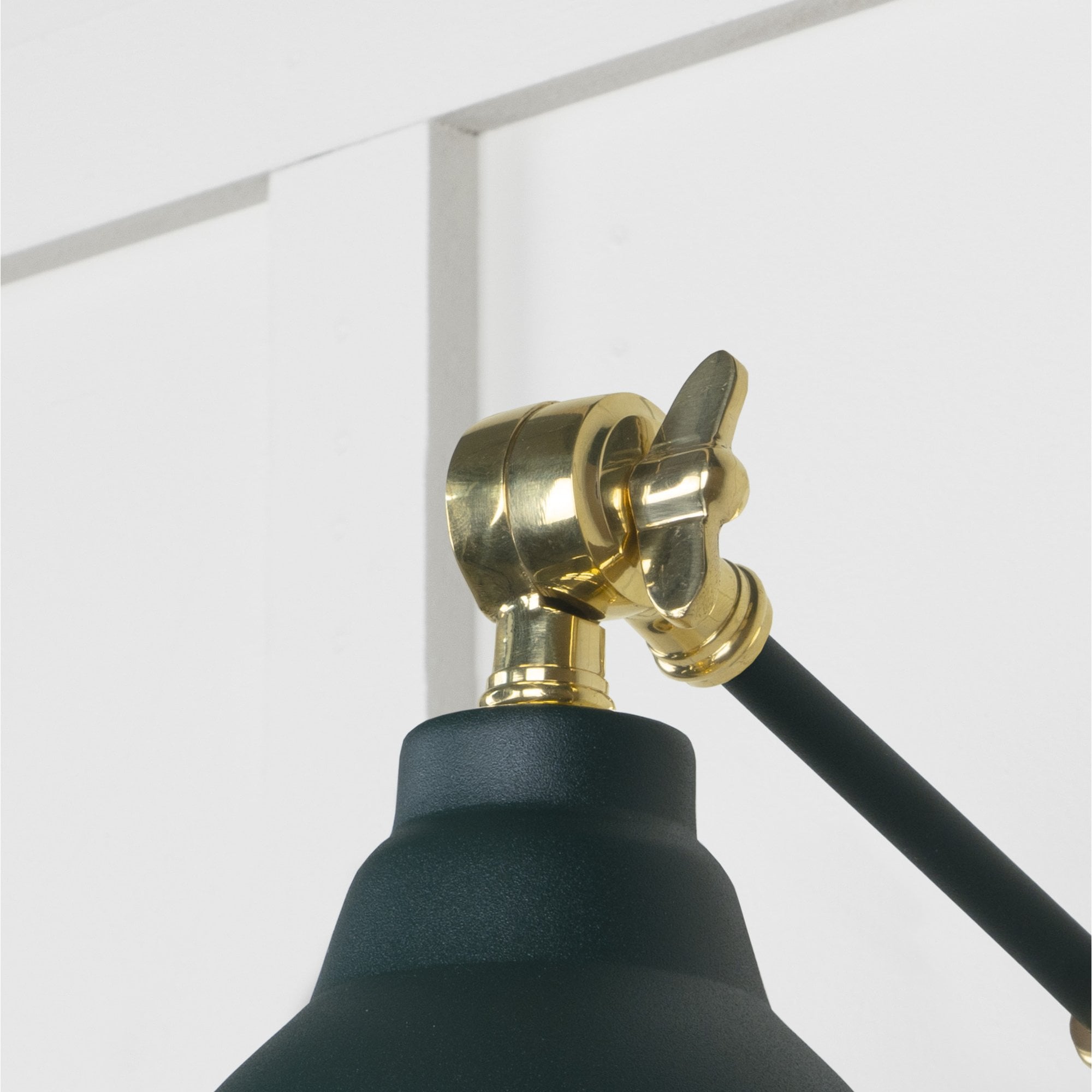 From The Anvil Smooth Brass Brindley Wall Light - Dingle (Rich Green)
