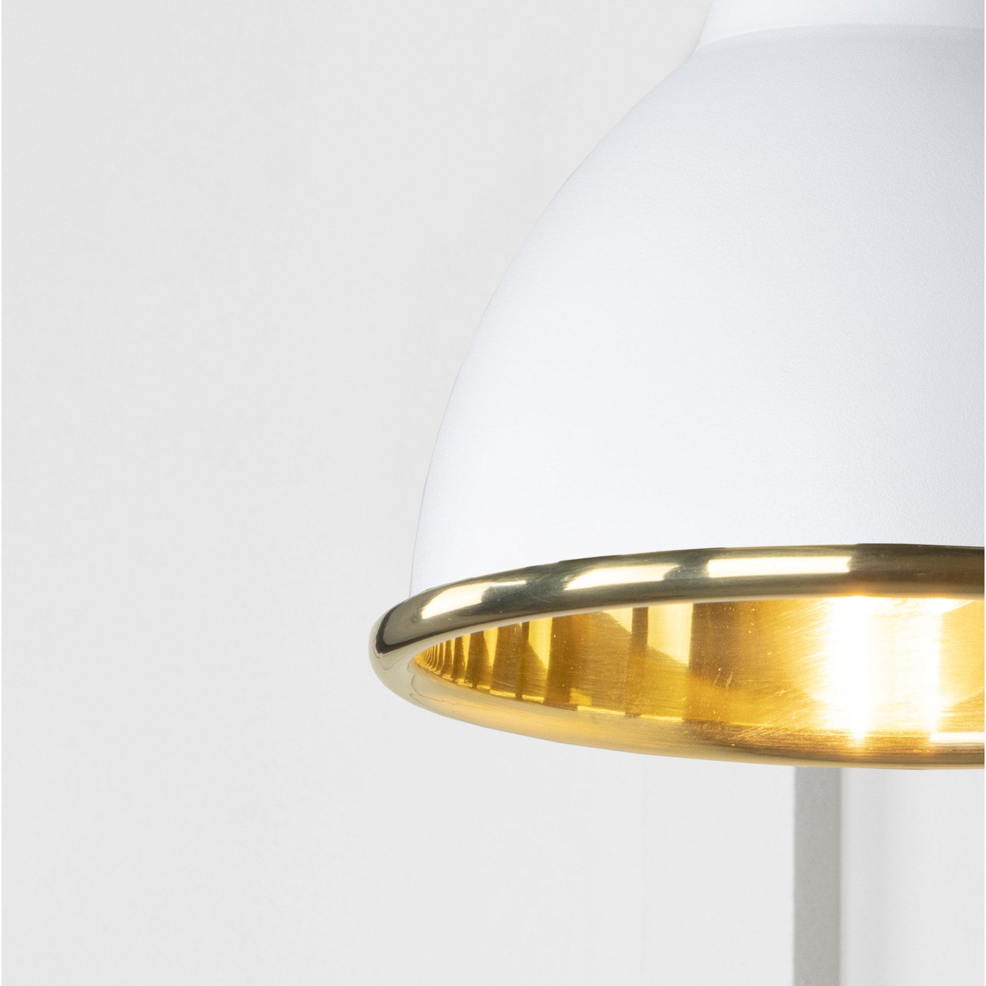 From The Anvil Smooth Brass Brindley Wall Light - Flock (Matt White)