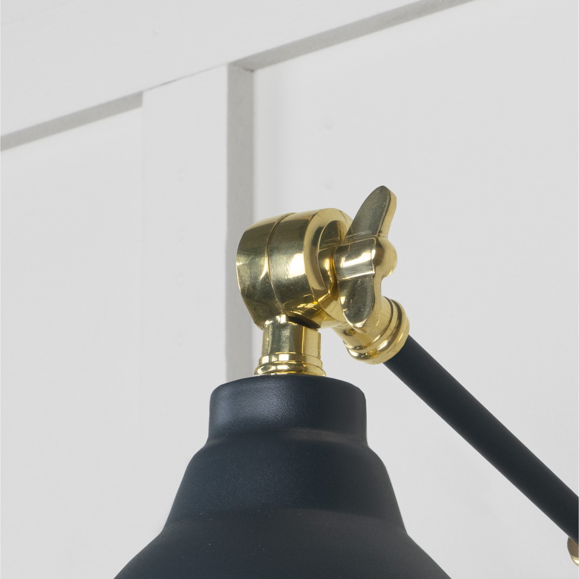 From The Anvil Smooth Brass Brindley Wall Light - Soot (Dark Grey)