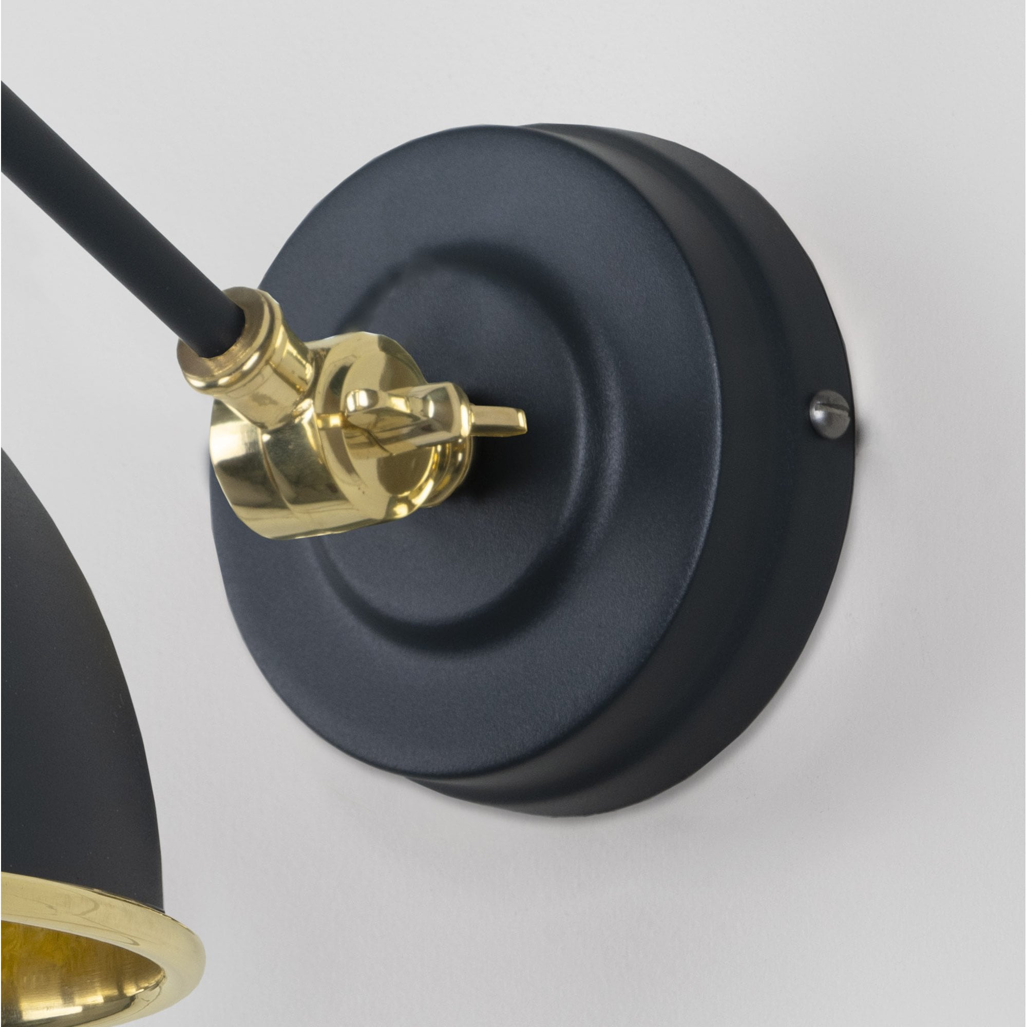 From The Anvil Smooth Brass Brindley Wall Light - Soot (Dark Grey)