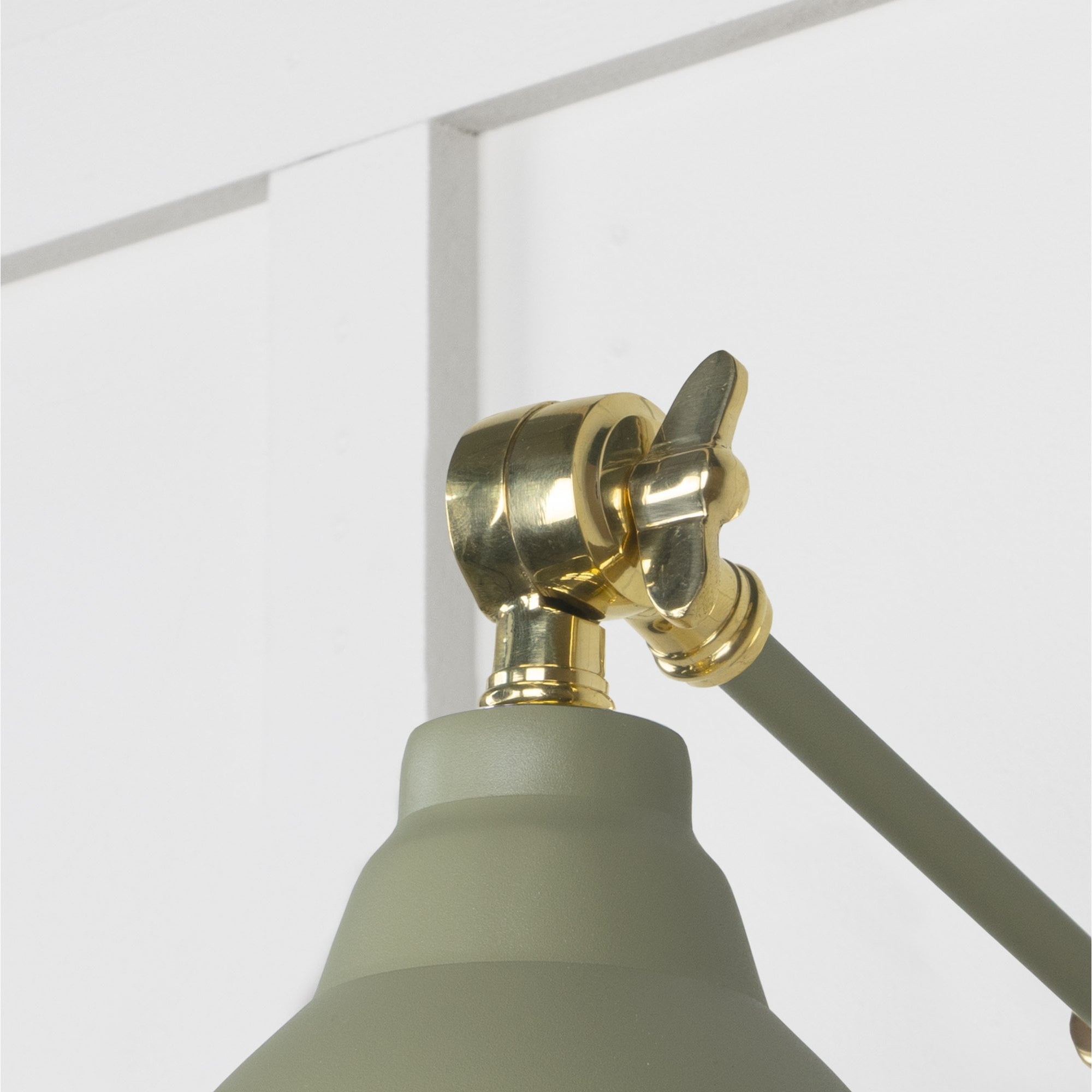 From The Anvil Smooth Brass Brindley Wall Light - Tump (Pale Green)