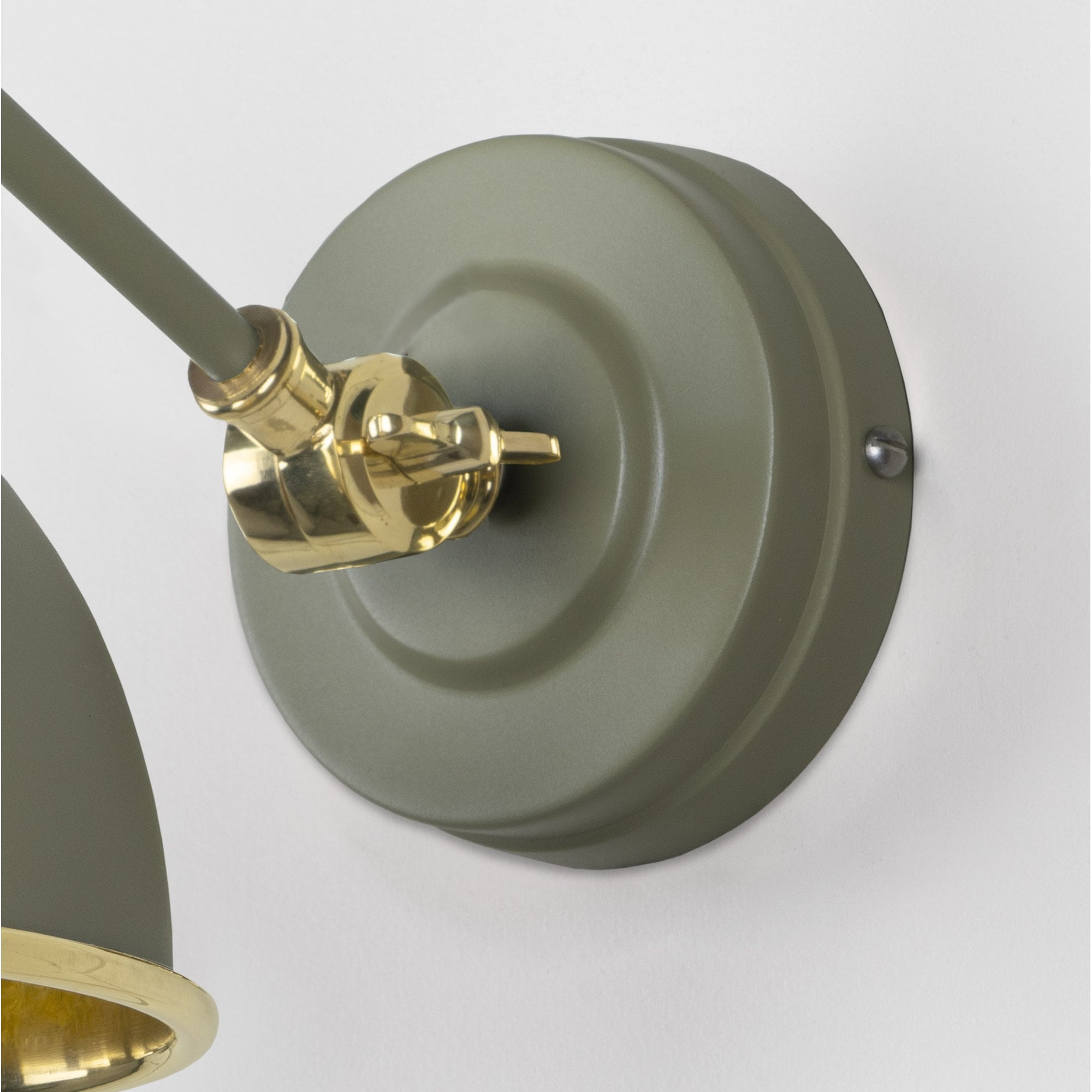 From The Anvil Smooth Brass Brindley Wall Light - Tump (Pale Green)