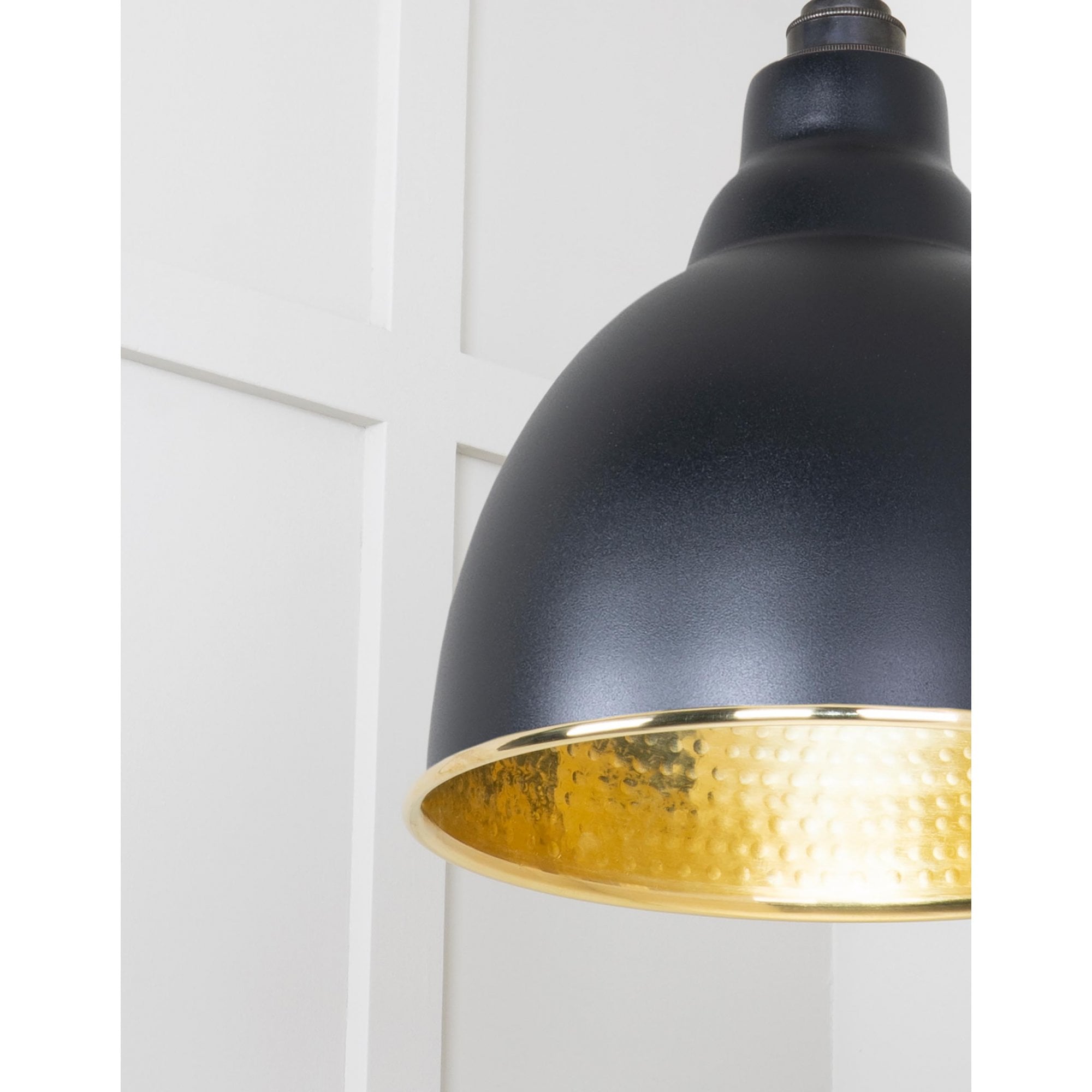 From The Anvil Hammered Brass Brindley Cluster Pendant - Elan Black