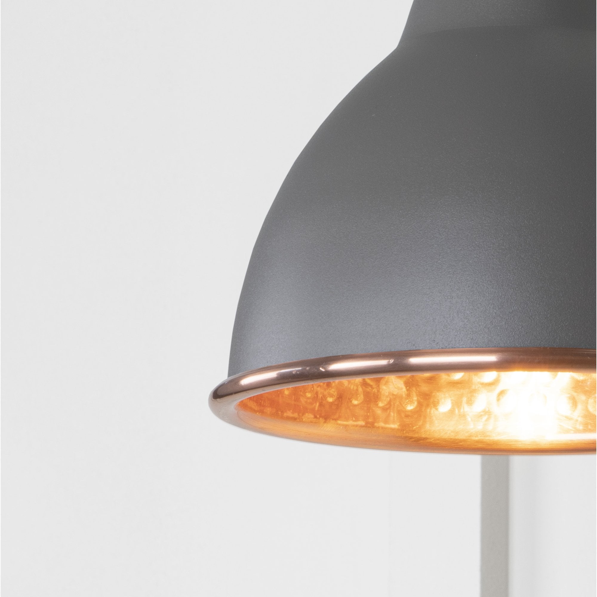 From The Anvil Hammered Copper Brindley Wall Light - Bluff (Warm Grey)