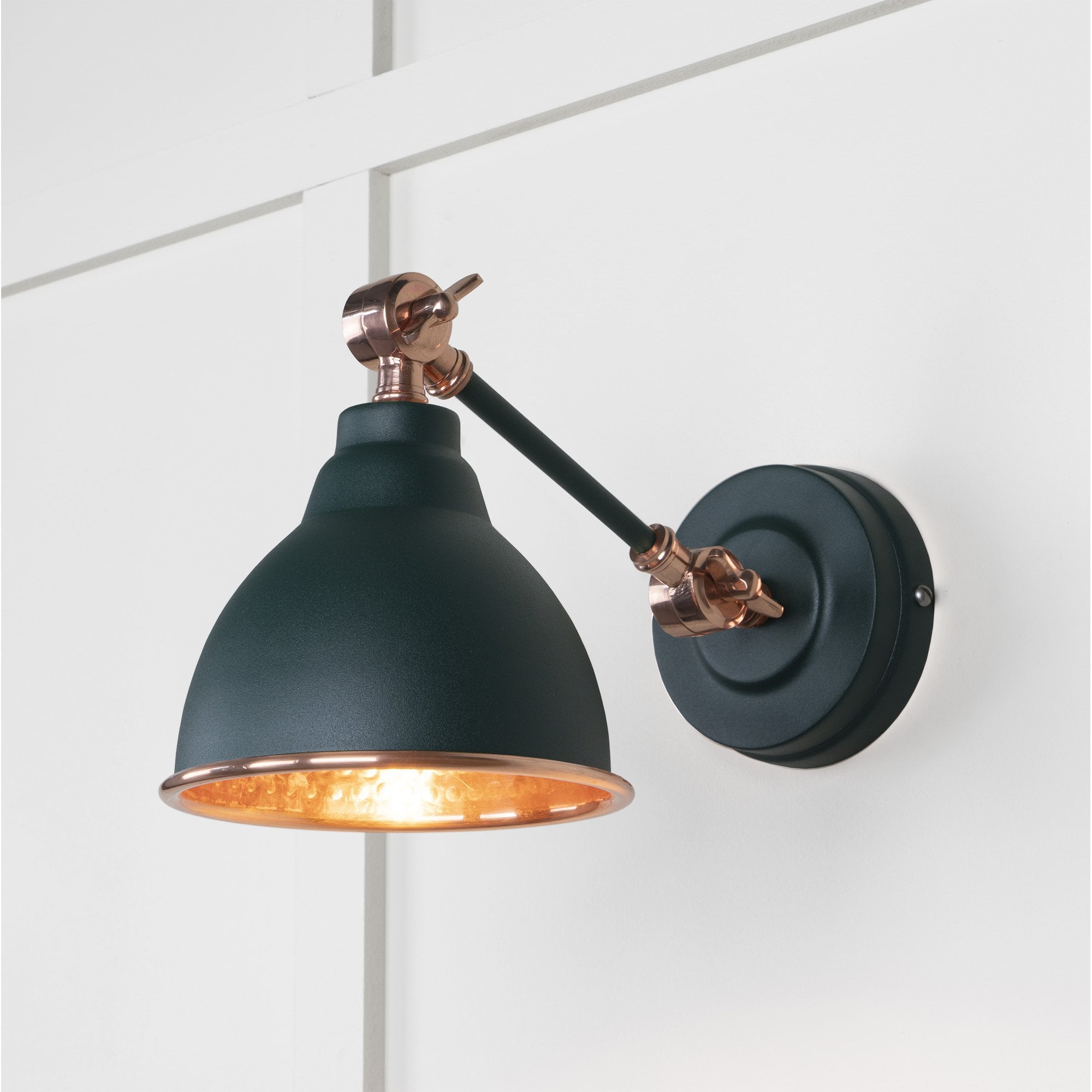 From The Anvil Hammered Copper Brindley Wall Light - Dingle (Rich Green)