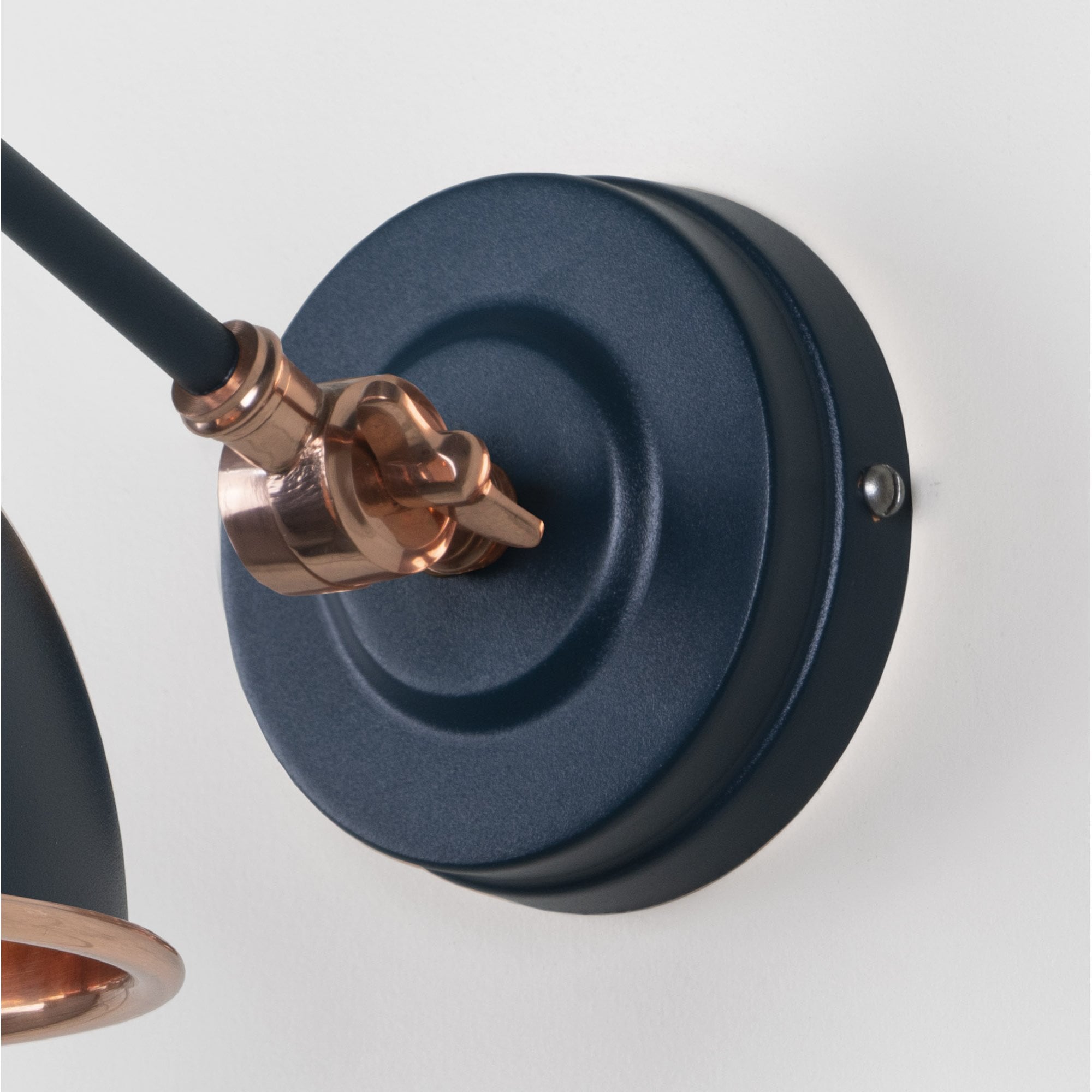 From The Anvil Hammered Copper Brindley Wall Light - Dusk (Dark Blue/Grey)
