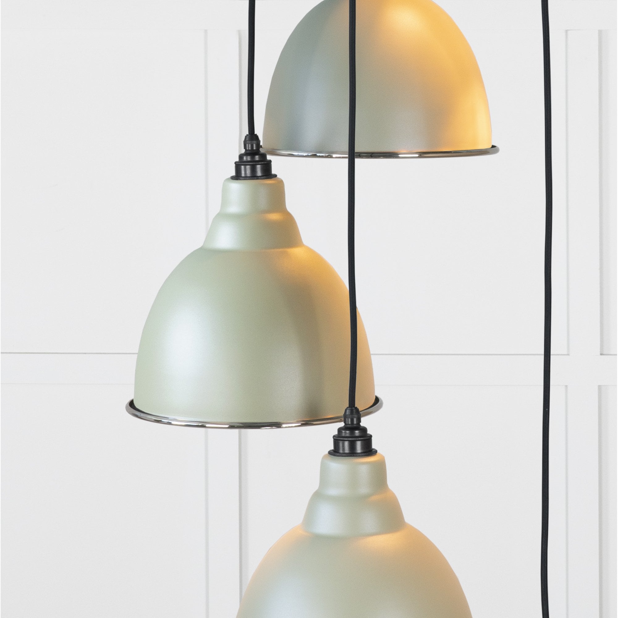 From The Anvil Hammered Nickel Brindley Cluster Pendant - Tump (Pale Green)