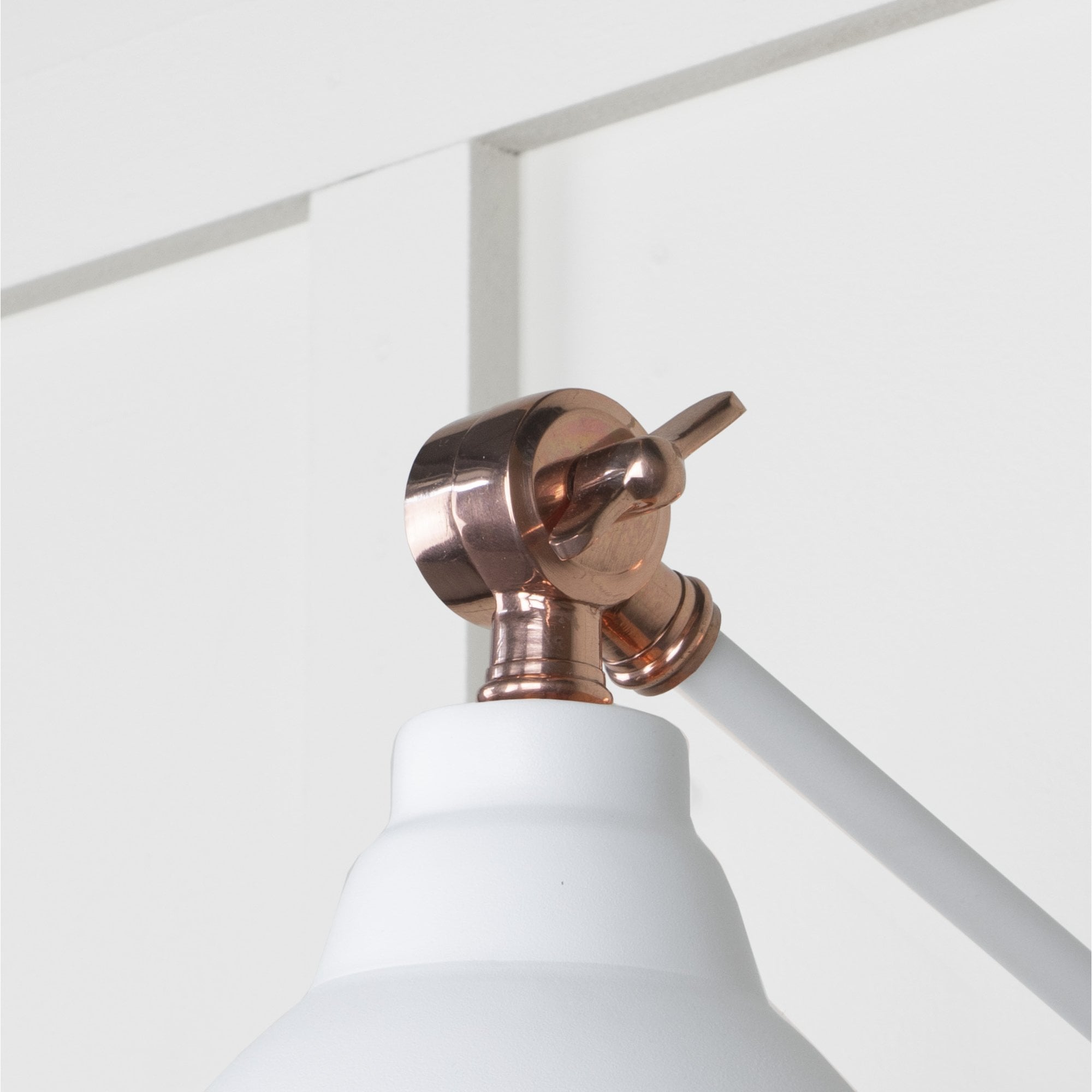 From The Anvil Hammered Copper Brindley Wall Light - Flock (Matt White)