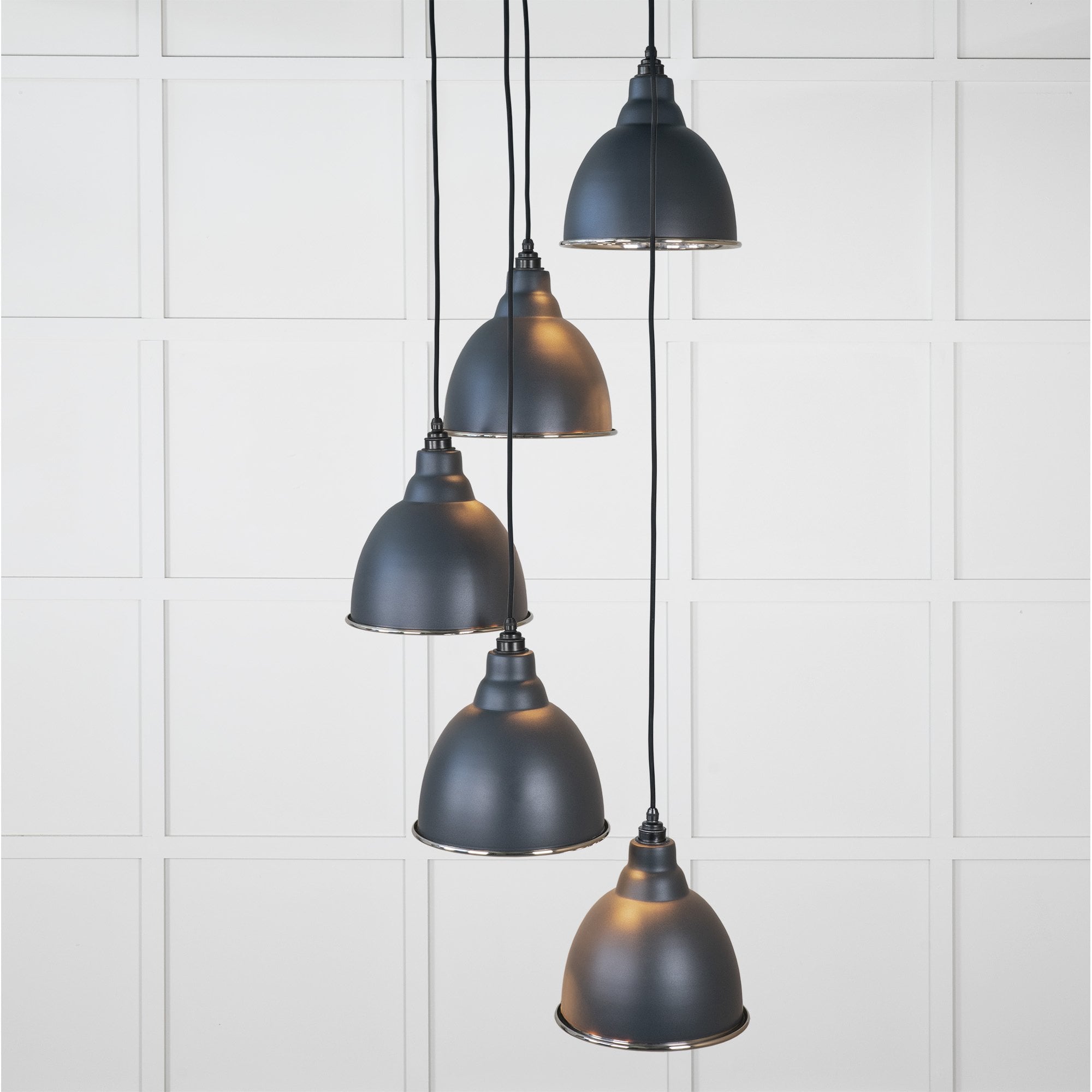 From The Anvil Hammered Nickel Brindley Cluster Pendant - Soot (Dark Grey)