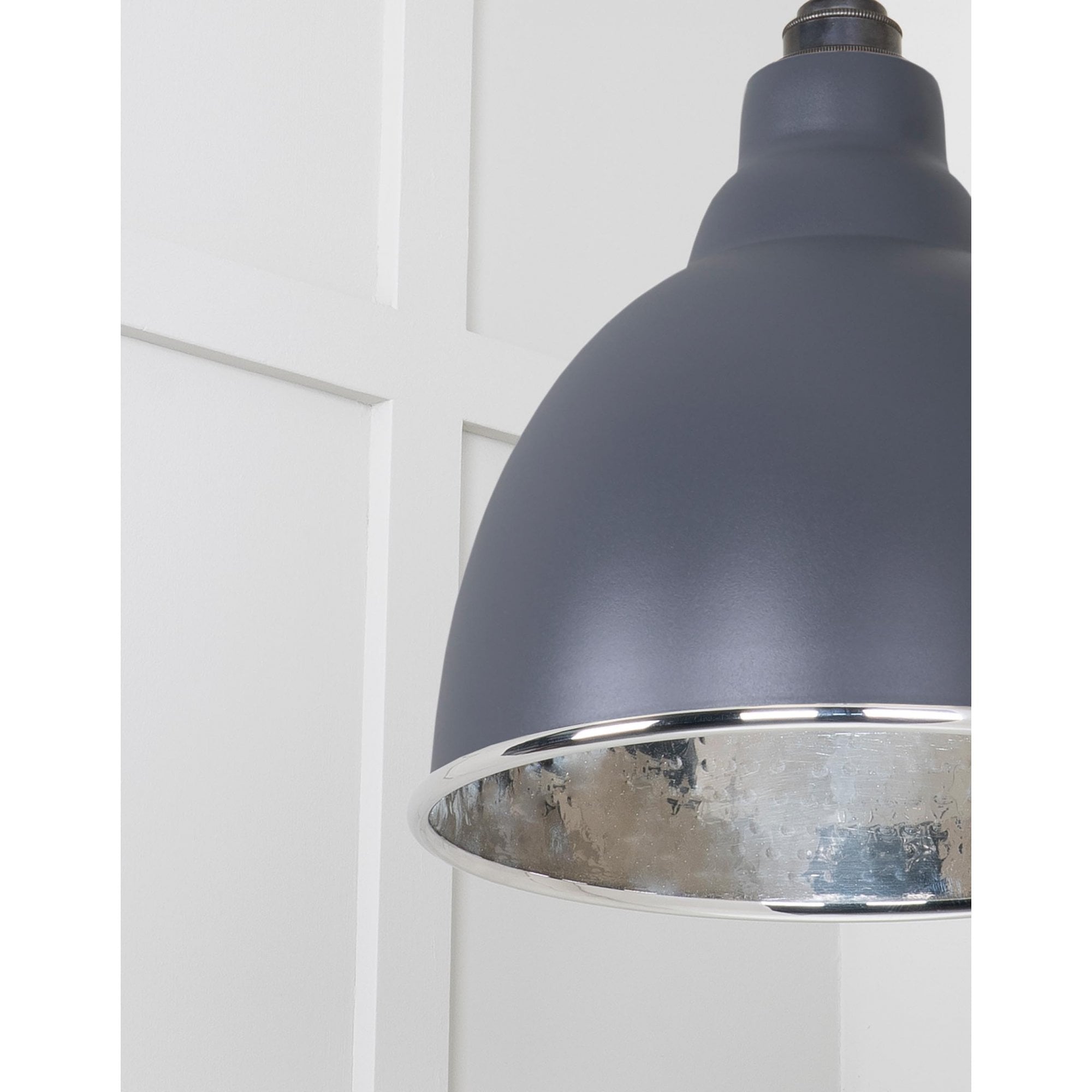 From The Anvil Hammered Nickel Brindley Cluster Pendant - Slate (Mid Grey)
