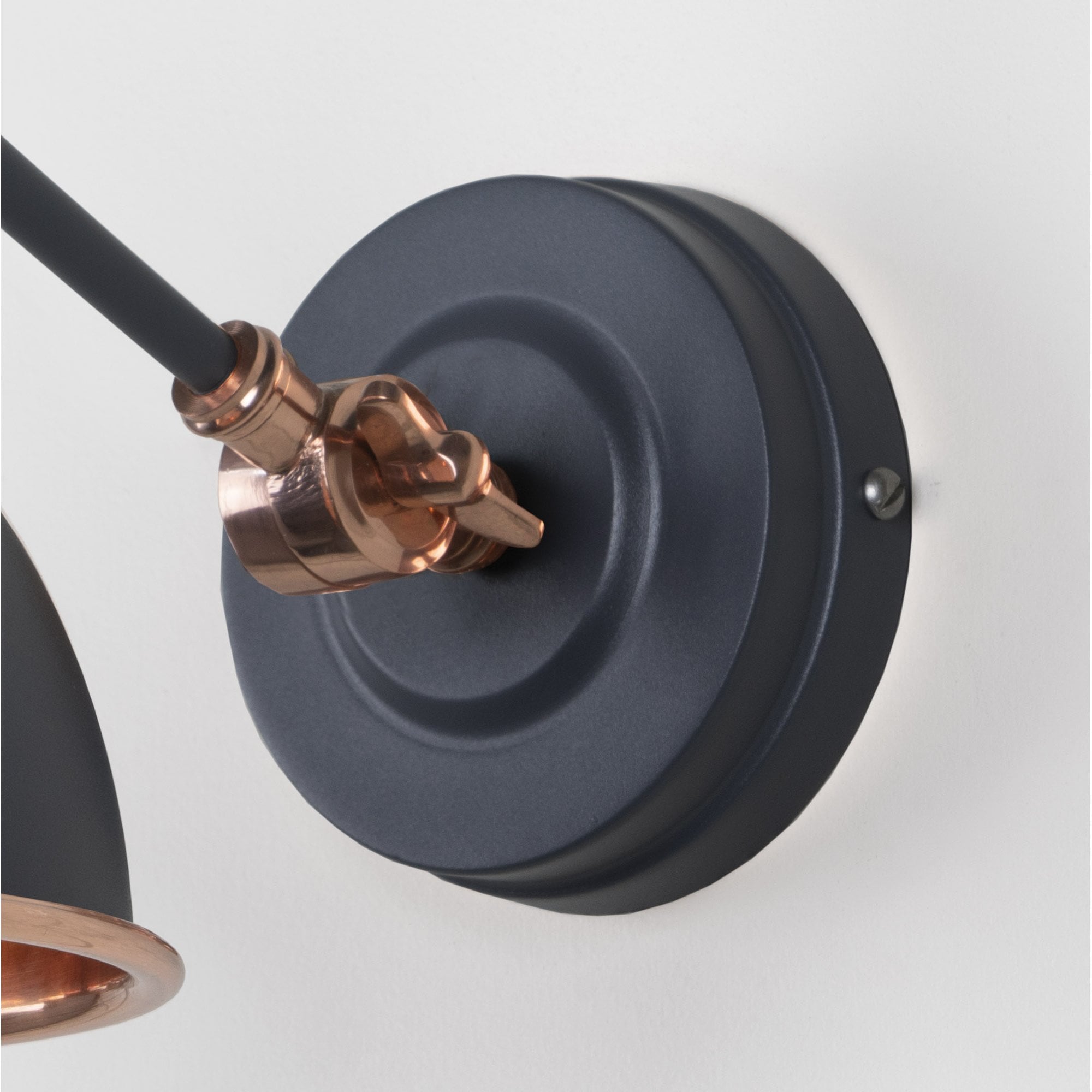 From The Anvil Hammered Copper Brindley Wall Light - Slate (Mid Grey)