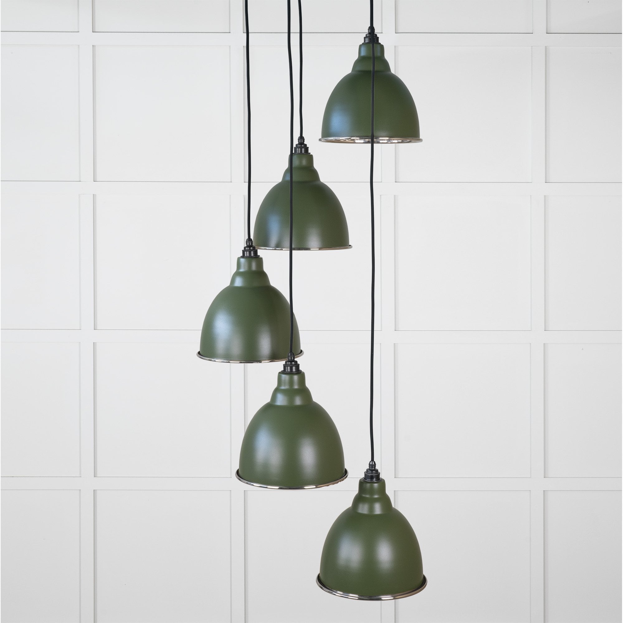 From The Anvil Hammered Nickel Brindley Cluster Pendant - Heath (Earthy Green)